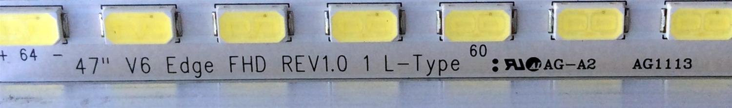 KIT DE LED´S PARA TV (2 PIEZAS) LG 47" V6 EDGE FHD REV1.0 1 L-TYPE / 47" V6 EDGE FHD REV1.0 1 R-TYPE / 3660L-0369A / D2 1BCD J41 B / PANEL LC470EUF (SD)(A1) / LC470EUF (SD)(F1) / MODELO 47LV5500-UA / 47LW5600 - Imagen 3