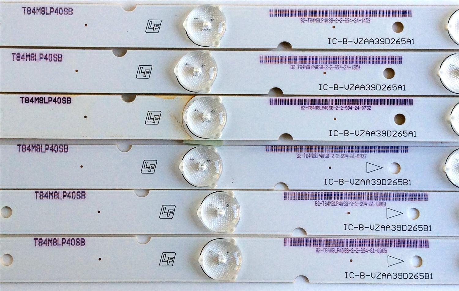 KIT DE LED´S PARA TV (6 PIEZAS) VIZIO IC-B-VZAA39D265B1 / IC-B-VZAA39D265A1 / T84M8LP40SB / PANEL V390HJ1-P02 REV.C1 / MODELO E390I-B0 - Imagen 4