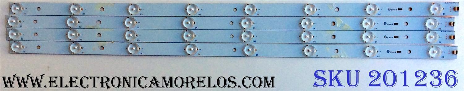 KIT DE LED´S PARA TV (4 PIEZAS) VIZIO 31.5 2K13 32PCS-V3 / 3PDHBYZF8C607-F46 / PANEL TPT315B5-A041 REV:S11N / MODELO E320-A1