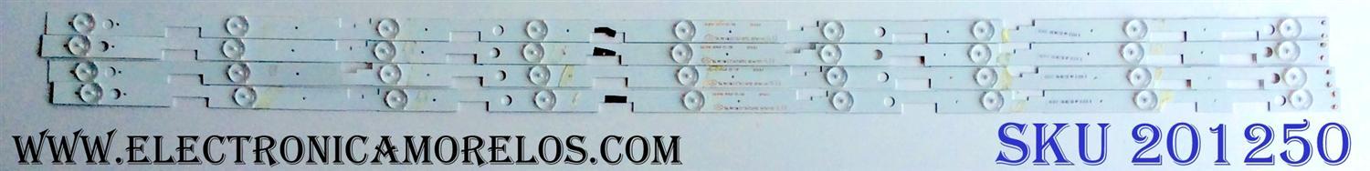 KIT DE LED´S PARA TV (4 PIEZAS) / AVERA LGL4949-3030JF-ES-106 / 161012 18B/M2/30-WY-6102A-B / PANEL LSF490FJ01-L02 / MODELO 49EQX10