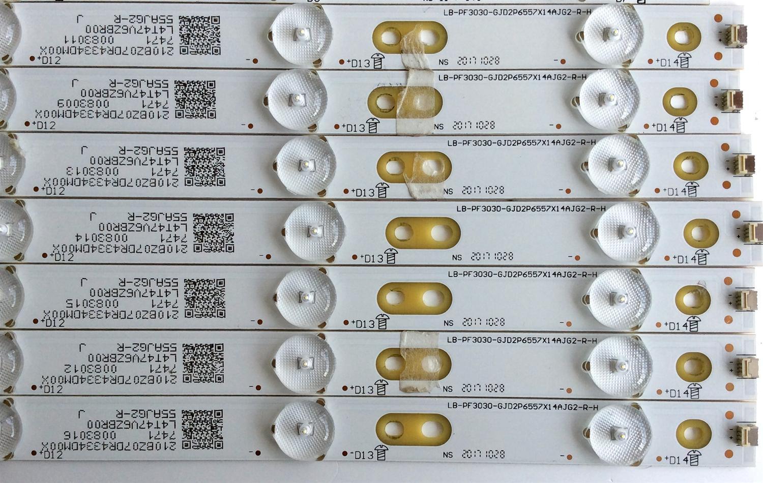 KIT DE LED´S PARA TV (14 PIEZAS) / INSIGNIA LB-PF3030-GJD2P6557X14AJG2-L-H / LB-PF3030-GJD2P6557X14AJG2-R-H / L4T47V6ZBR00 / 210BZ07DL4334DM00X / 55AJG2-L / 55AJG2-R / PANEL TPT550U1-QVN05.U / MODELO NS-55DR620NA18 - Imagen 2