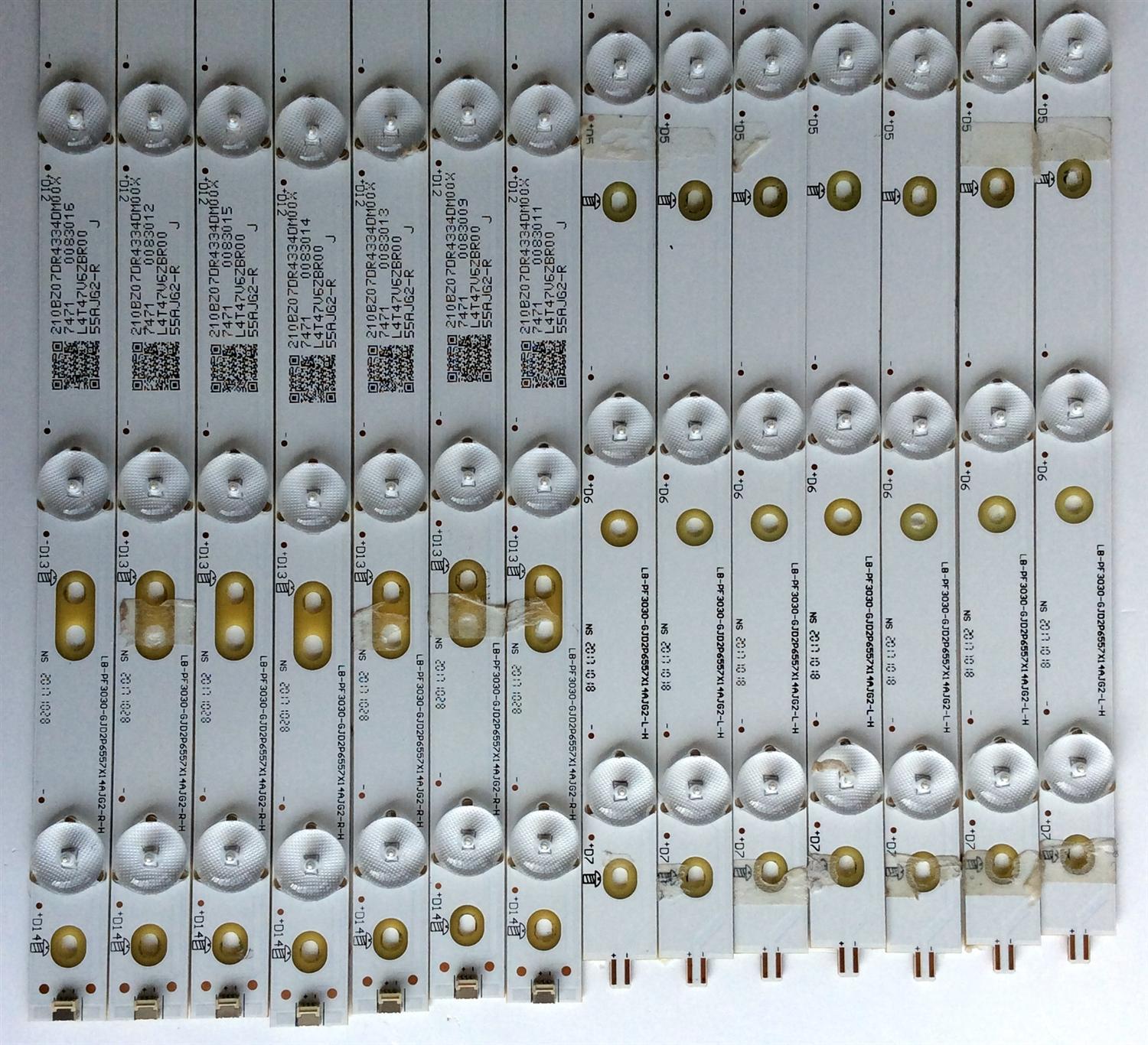 KIT DE LED´S PARA TV (14 PIEZAS) / INSIGNIA LB-PF3030-GJD2P6557X14AJG2-L-H / LB-PF3030-GJD2P6557X14AJG2-R-H / L4T47V6ZBR00 / 210BZ07DL4334DM00X / 55AJG2-L / 55AJG2-R / PANEL TPT550U1-QVN05.U / MODELO NS-55DR620NA18 - Imagen 5