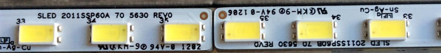 KIT DE LED´S PARA TV (2PIEZAS) / SHARP SLED 2011SSP60B 70 5630 REV0 / SLED 2011SSP60A 70 5630 REV0 / RB040WJ / PANEL LK600D3HB70Z / MODELOS LC-60C7450U / LC-60C7450C - Imagen 4