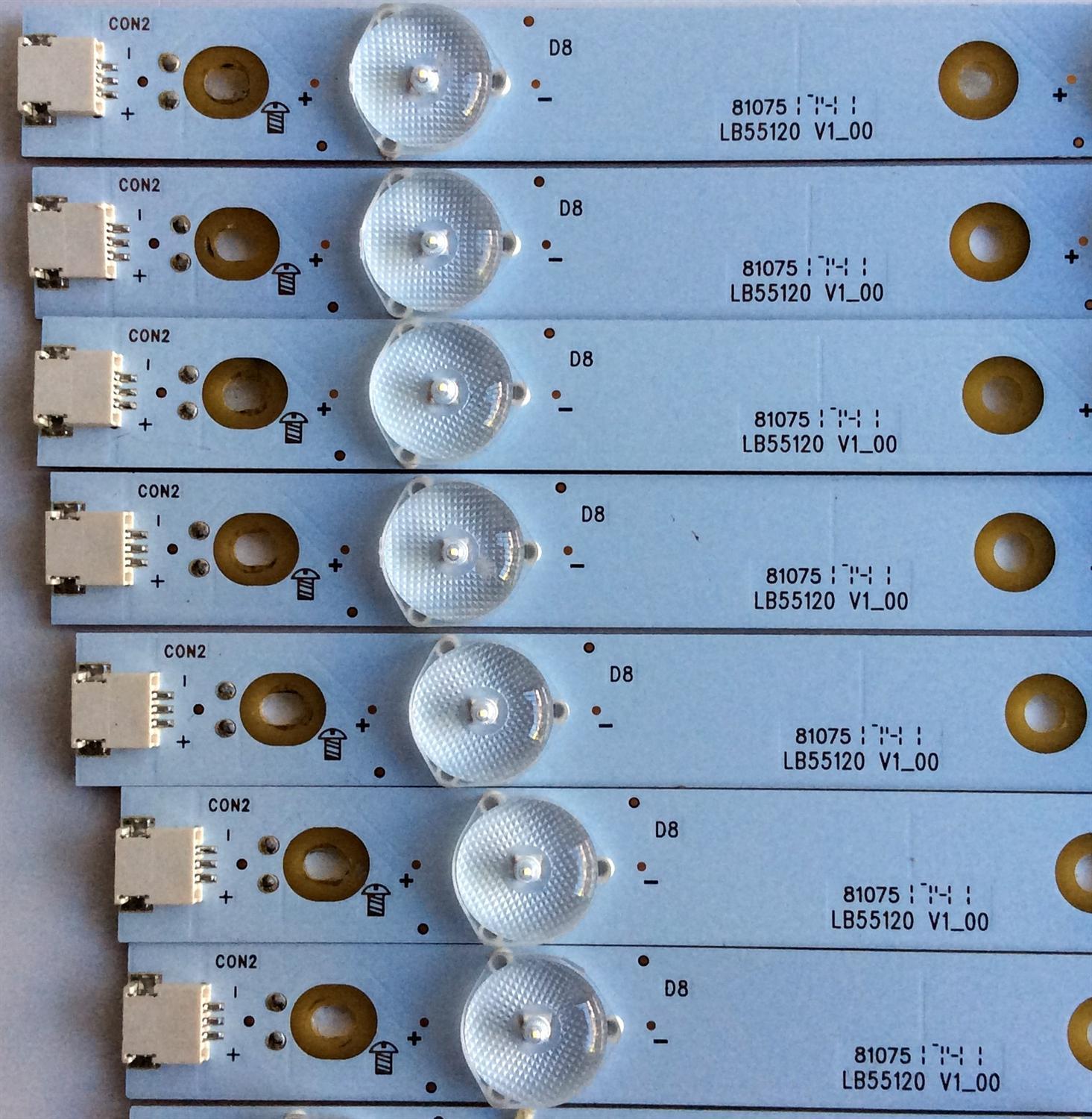 KIT DE LED´S PARA TV (14 PIEZAS) / INSIGNIA LB55120 V0_00 / LB55120 V1_00 / 210BZ07DR / 210BZ07DL / 43030M04L / PANEL TPT550U2-D072.L REV:S01B / MODELO NS-55DR620NA18 - Imagen 4