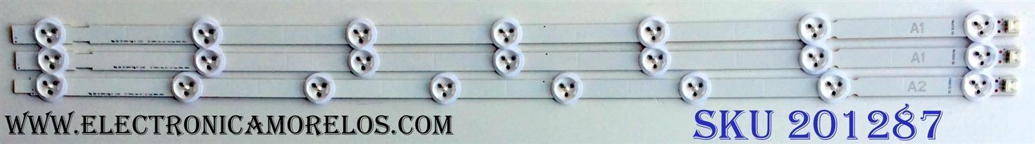 KIT DE LEDS ORIGINAL PARA TV LG 3 PIEZAS / NUMERO DE PARTE 6916L-1105A / 6916L-1106A / 32¨ ROW2.1 Rev 0.9 1 A1-Type 6916L-1105A / 32¨ ROW2.1 Rev 0.9 1 A2-Type 6916L-1106A / PANEL LC320DXE JF R2 / LC320DXE SF R1/ MODELOS E320-A0 / E320I-A0 / 32LN530B-UA