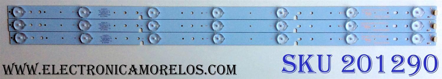KIT DE LED´S PARA TV (3 PIEZAS) / UPSTAR 303JD315036 / BJSJ32D07-ZC14F-01 / 2010008169-3 / 150618B17 / 2447620270T-02 / D315M06 / PANEL BOEI320WX1-01 / P32ES8 GC156E