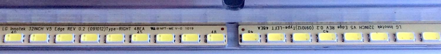 KIT DE LED´S PARA TV (2 PIEZAS) / LG 3663L-0346A / 6091L-1246A / LG INNOTEK 32INCH V5 EDGE REV0.2 (091012)TYPE-RIGHT / LG INNOTEK 32INCH V5 EDGE REV0.2 (091012)TYPE-LEFT / PANEL LC320EUG (SC)(R1) / MODELO "32" - Imagen 5