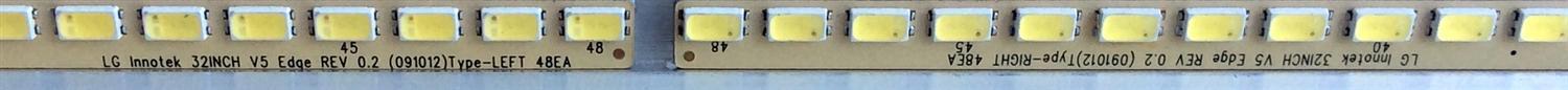 KIT DE LED´S PARA TV (2 PIEZAS) / LG 3663L-0346A / 6091L-1246A / LG INNOTEK 32INCH V5 EDGE REV0.2 (091012)TYPE-RIGHT / LG INNOTEK 32INCH V5 EDGE REV0.2 (091012)TYPE-LEFT / PANEL LC320EUG (SC)(R1) / MODELO "32" - Imagen 4