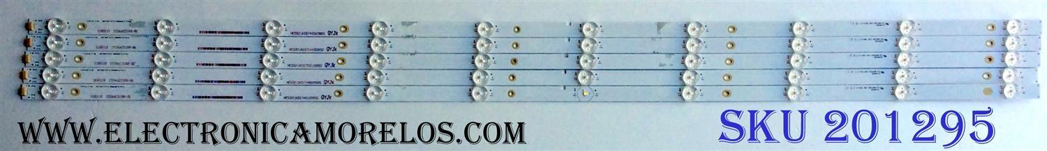 KIT DE LED´S PARA TV (5 PIEZAS) / HISENSE 1180118 / 15ma031RR-B1 / HE50QYJKE67 / Hisense_50_HD500M3U51-TA_5x10_3030C_552P / PANEL HD500M3U51-TA\S1\GM\ROH / 216944  / MODELO 50H8C
