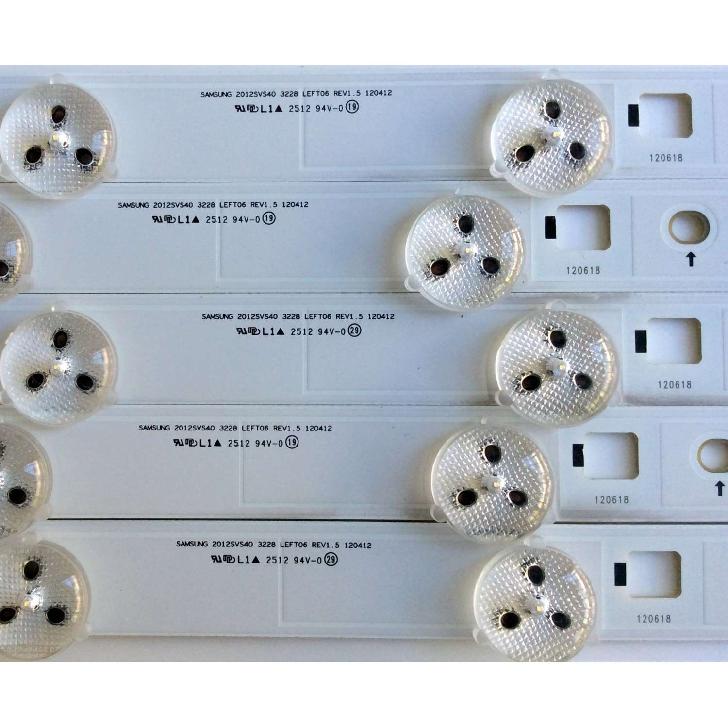 KIT DE LED´S PARA TV (10 PIEZAS) / SAMSUNG 2012SVS40 3228 RIGHT06 REV1.5 120412 / 2012SVS40 3228 LEFT06 REV1.5 120412 / PANEL LTJ400HM08-V / MODELO UN40EH5300FXZA TH01 - Imagen 6
