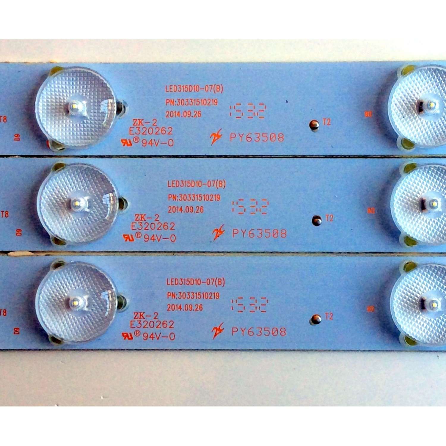 KIT DE LED´S PARA TV (3 PIEZAS) / JVC 30331510219 / LED315D10-07(B) / PY63508 / A21/C/O / 115-120/3.1-3.2 / 48400001260160-3 / 31500MC1 / PANEL LQ315T3HC34 / MODELO LT-32EM75 - Imagen 2