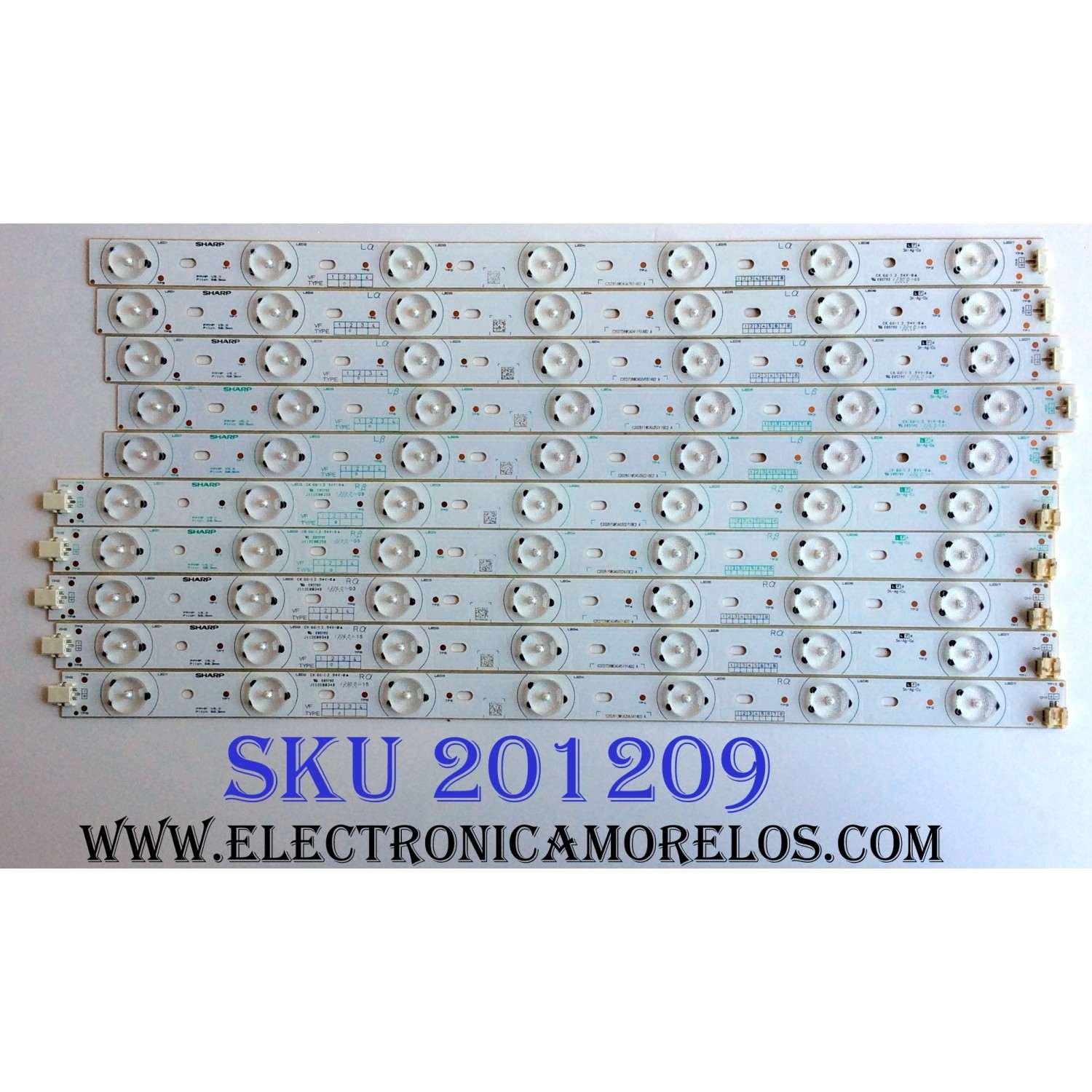 KIT DE LED´S PARA TV (10 PIEZAS) / TOSHIBA J112E0035B / J112E0034B / PANEL LCS400HM03-G03 / MODELO 40L2200U