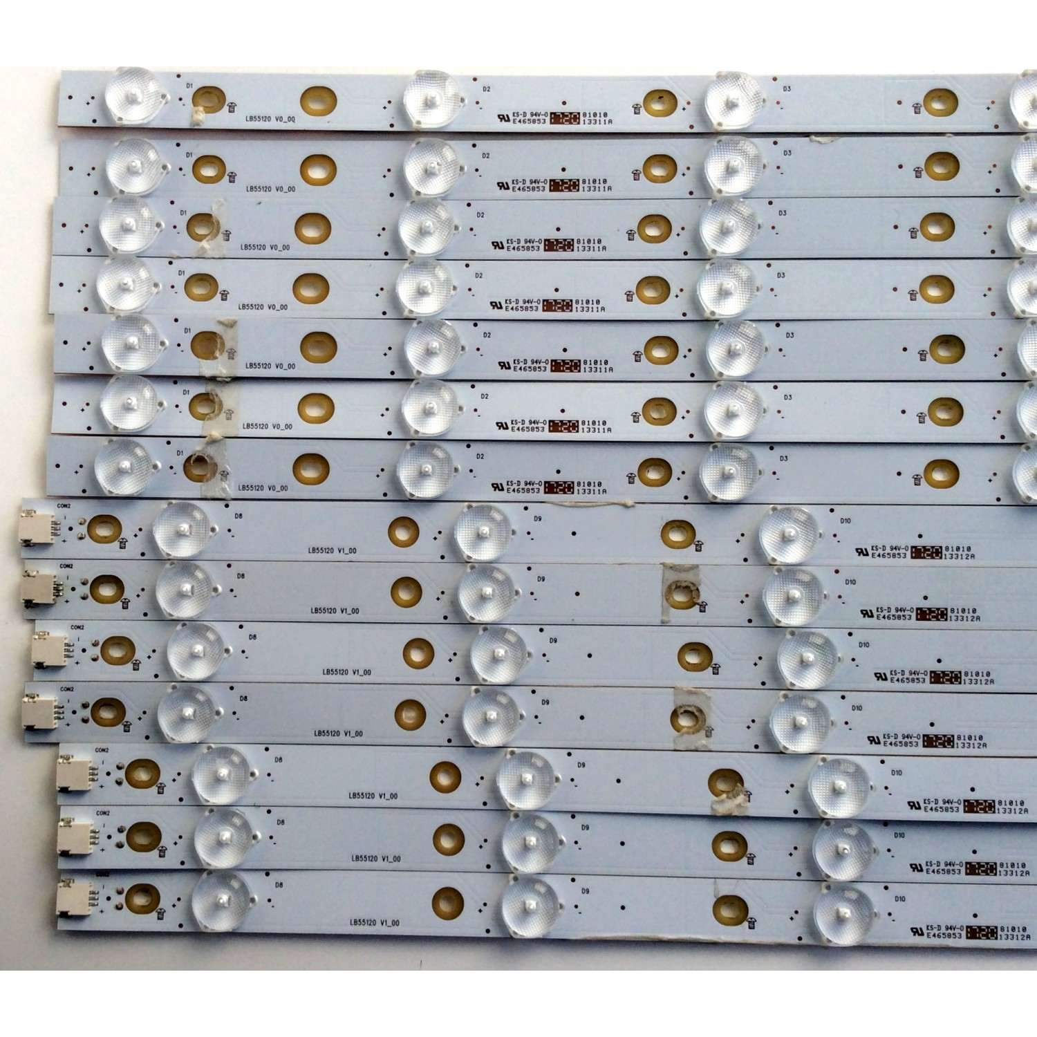 KIT DE LED´S PARA TV (14 PIEZAS) / INSIGNIA LB55120 V1_00 / 210BZ07DR / 210BZ07DL / 43030M04L / PANEL TPT550U2-D72.L REV:S01B / MODELO NS-55DR620NA18 - Imagen 3