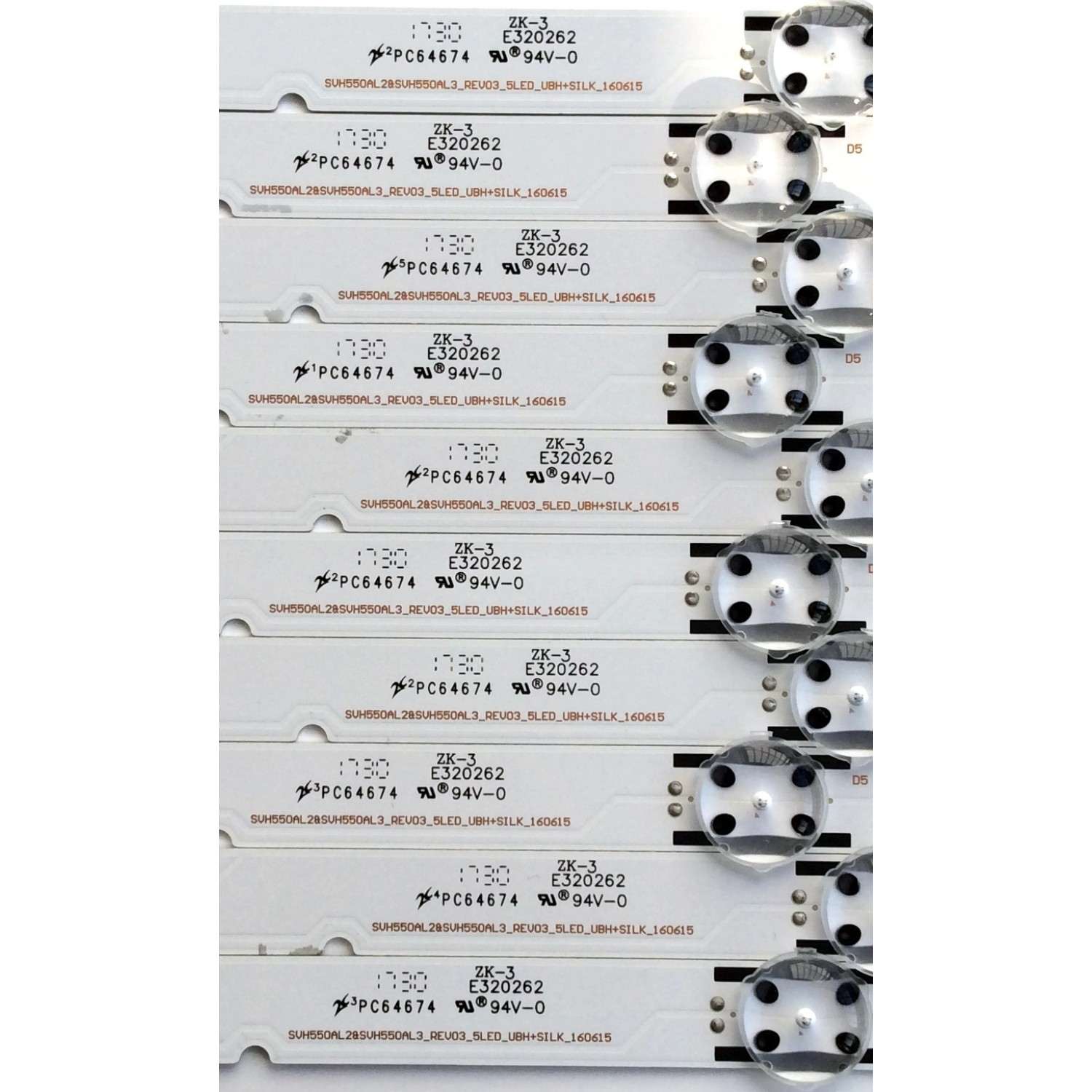 KIT DE LED´S PARA TV (10 PIEZAS) / SHARP SVH550AL2&amp;SVH550AL3 / 160615 / 1181595 / 1180961 / 1186690 / 1181525 / PANEL´S HD550K3U52 / HD550K3F82-TX / HD550K3U82-L2K1B1 / HD550K3U82-K1 / MODELOS LC-55P6060U / LC-55P6000U / 55DU6500 / NS-55D420NA18 - Imagen 2