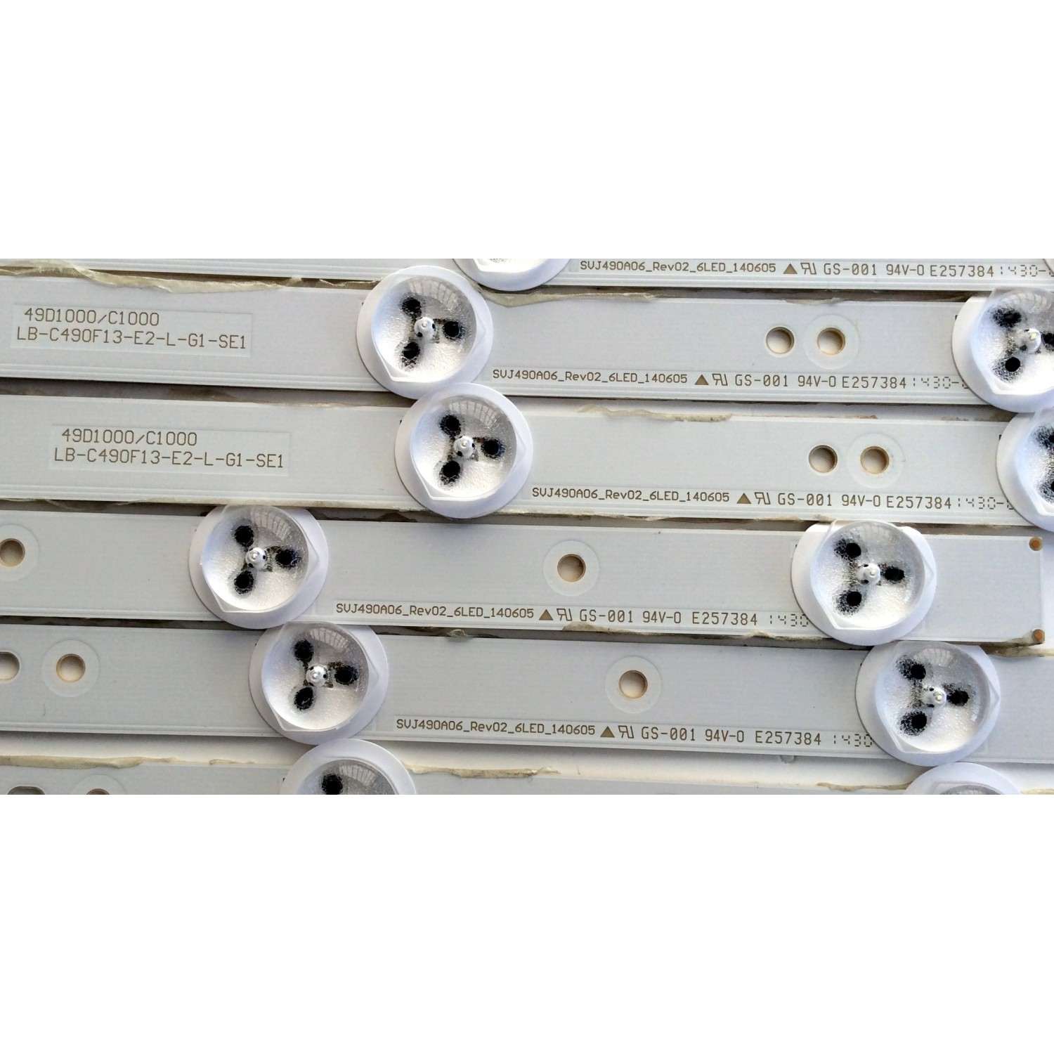 KIT DE LED´S PARA TV ((INCOMPLETO SOLO 9 PIEZAS)) / CHANGHONG LB-C490F13-E2-L-G1-SE1 / LB-C490F13-E2-L-G1-SE2 / SVJ490A06_REV02_6LED_140605 / P88SD / PANEL C490F14-E1-L (G3) / MODELO LED49YD1100UA - Imagen 3
