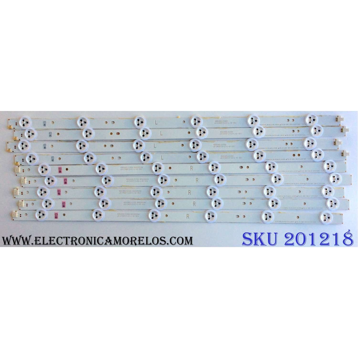 KIT DE LED´S PARA TV ((INCOMPLETO SOLO 9 PIEZAS)) / CHANGHONG SVJ490A06_Rev02_6LED_140605 / 49D1000/C100 / LB-C490F13-E2-L-G1-SE1-L / LB-C490F13-E2-L-G1-SE2-R / PANEL C490F14-E1-L(G3) / MODELO LED49YD1100UA