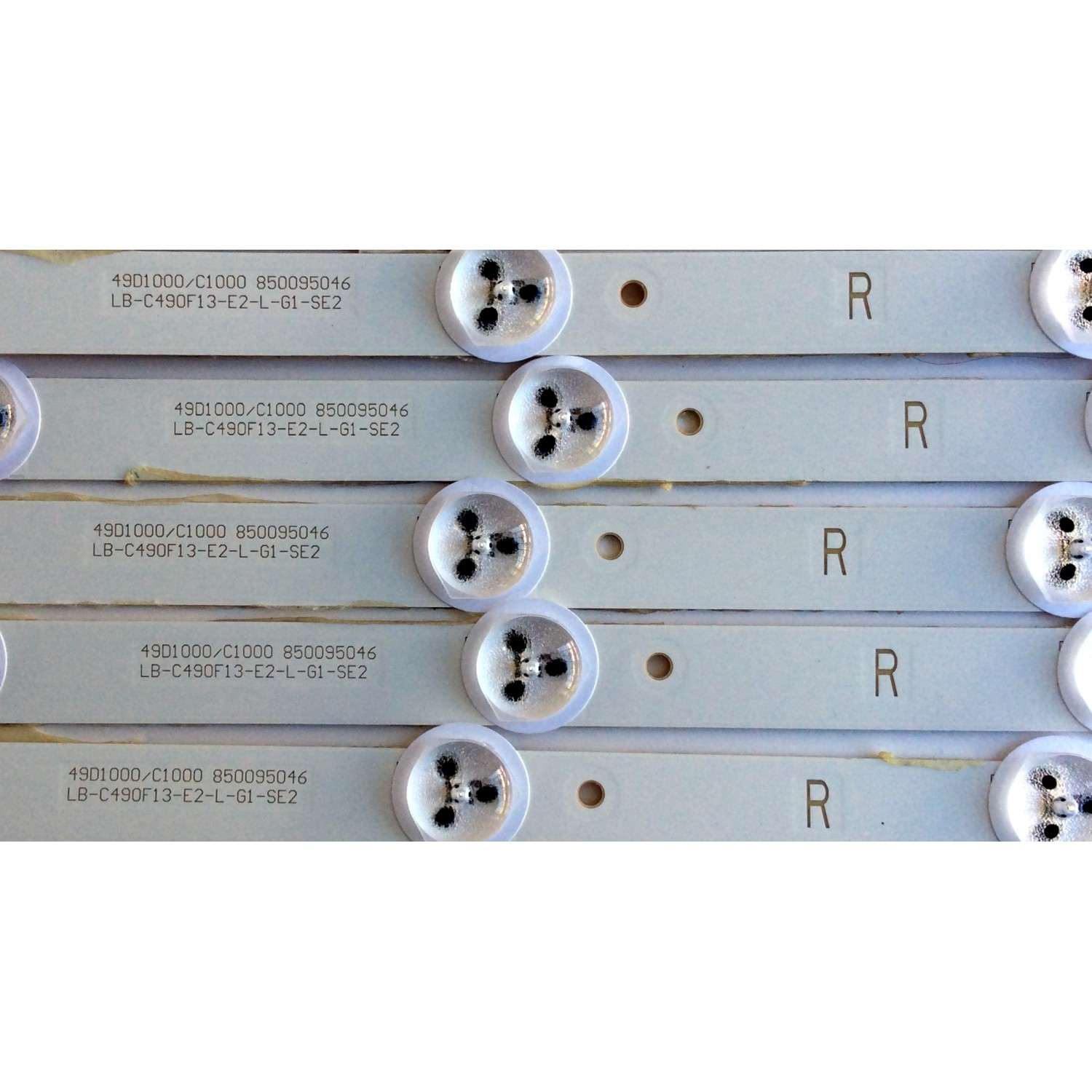KIT DE LED´S PARA TV ((INCOMPLETO SOLO 9 PIEZAS)) / CHANGHONG SVJ490A06_Rev02_6LED_140605 / 49D1000/C100 / LB-C490F13-E2-L-G1-SE1-L / LB-C490F13-E2-L-G1-SE2-R / PANEL C490F14-E1-L(G3) / MODELO LED49YD1100UA - Imagen 5