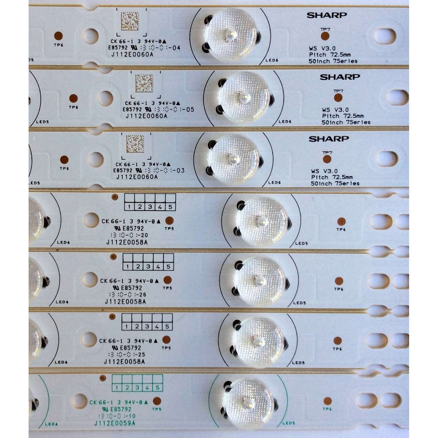 KIT DE LED´S PARA TV (12 PIEZAS) / RCA J112E0058A / J112E0059A / J112E0060A / J112E0061A / E85792 / PANEL V500HJ1-P01-12V / MODELO LED50B45RQ V519-LE50B4C-B100228 - Imagen 2