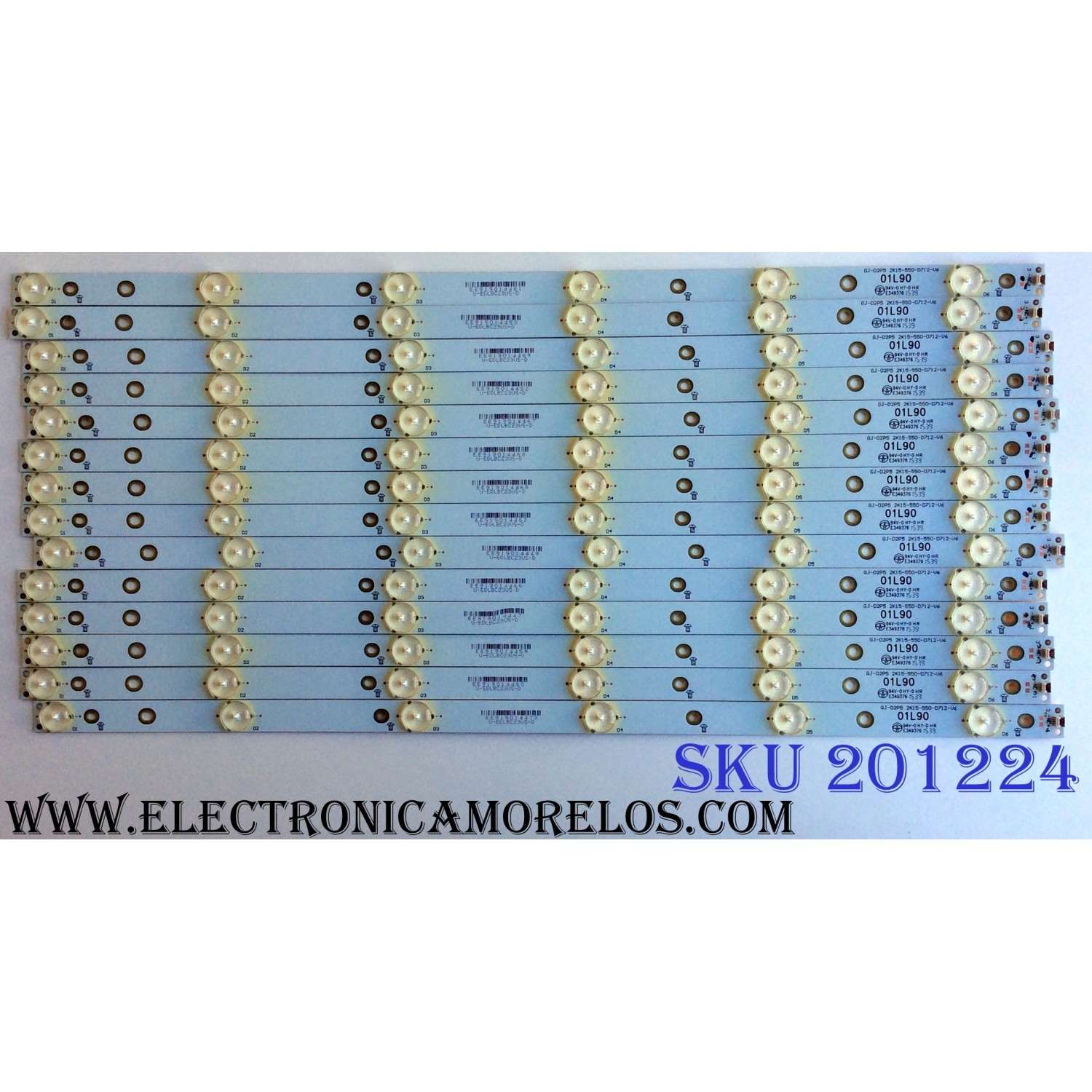 KIT DE LED´S PARA TV (14 PIEZAS) / VIZIO GJ-D2P5 / 2K15-550-D712-V6 / 01L90 / U-EDLBC23U5-D / PANEL TPT550U2-EQYSHM.G REV:S1H / MODELO D55U-D1 LTM7UCAR