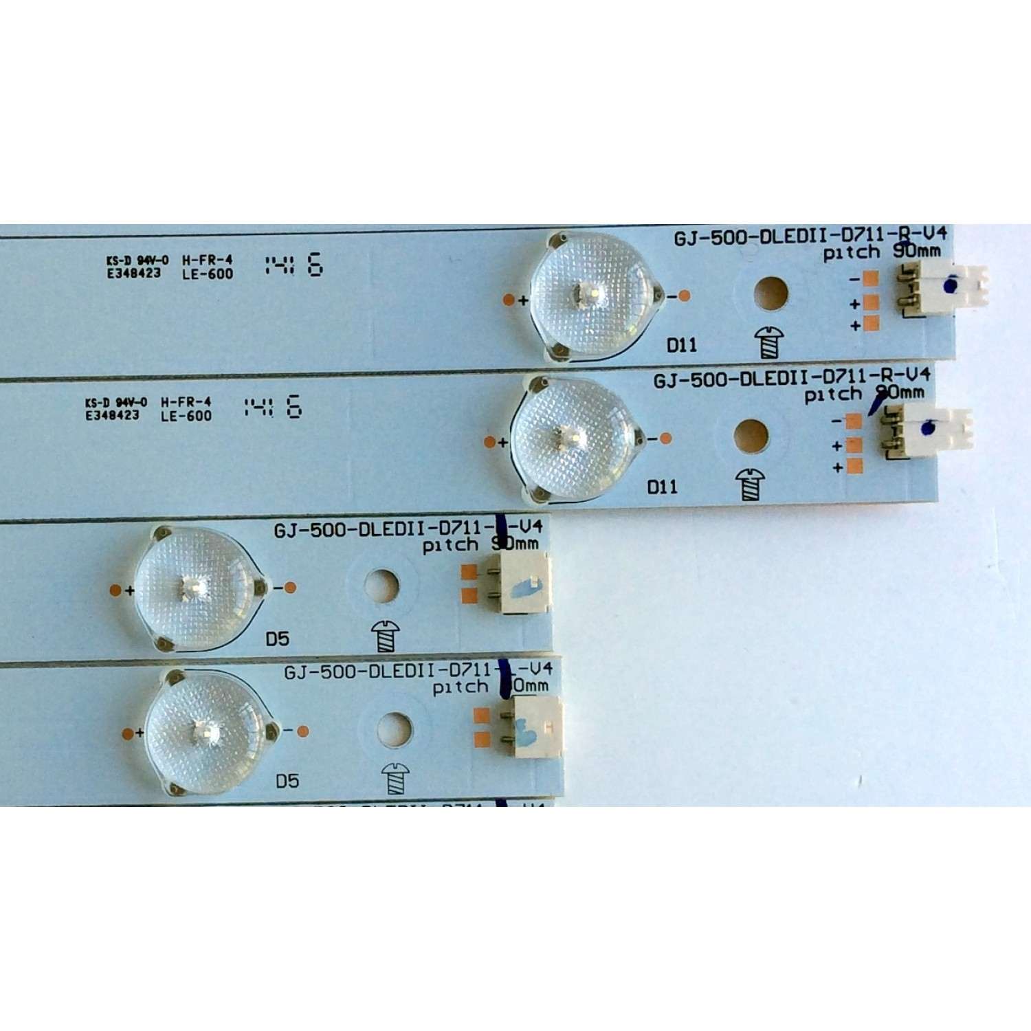 KIT DE LED´S PARA TV ((INCOMPLETO SOLO 9 PIEZAS)) / SHARP GJ-500-DLEDII-D711-R-V4 / GJ-500-DLEDII-D711-L-V4 / E348423 / PANEL TPT500J1-HVN04 REV:S17TE / MODELO LC-50LE541U - Imagen 4
