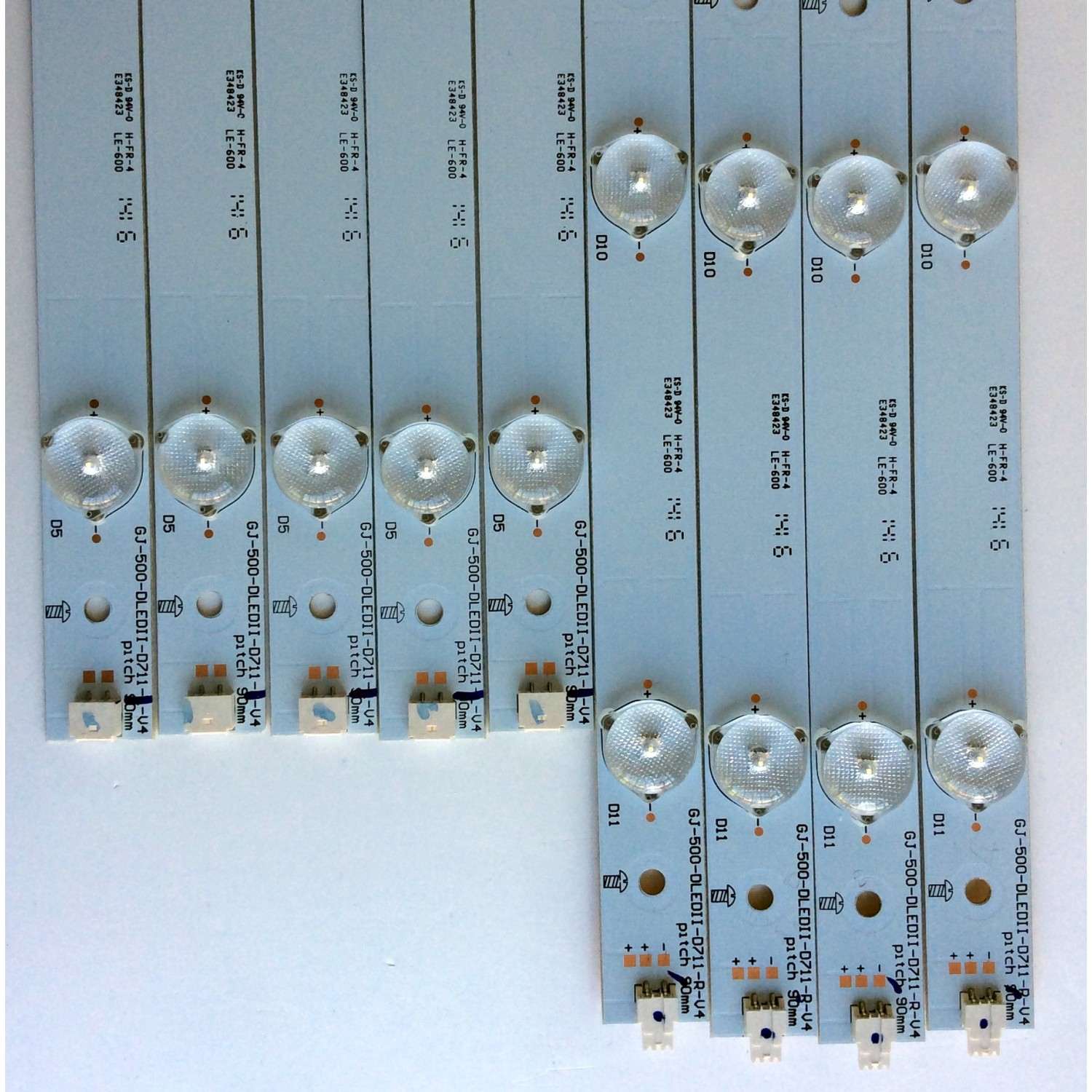 KIT DE LED´S PARA TV ((INCOMPLETO SOLO 9 PIEZAS)) / SHARP GJ-500-DLEDII-D711-R-V4 / GJ-500-DLEDII-D711-L-V4 / E348423 / PANEL TPT500J1-HVN04 REV:S17TE / MODELO LC-50LE541U - Imagen 2