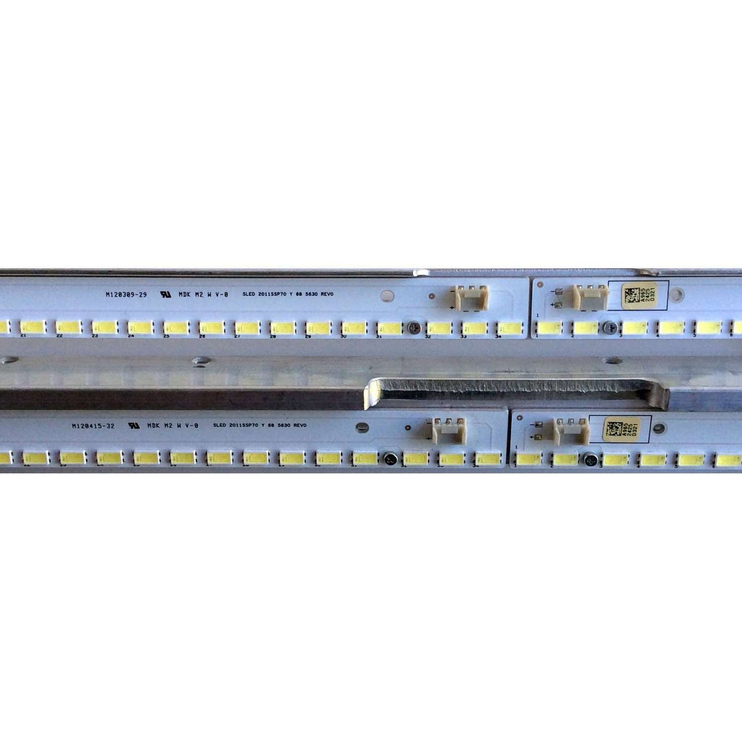 KIT DE LED´S PARA TV SHARP (2 PIEZAS) / NUMERO DE PARTE 2011SSP70 / SLED 2011SSP70 Y 68 5630 REV0 / M120309-29 / M120309-25 / M120309-27 / M120415-32 / M120415-14 / M120415-21 / PANEL LK695D3GV00D / MODELOS LC-70C8470U / LC-70LE845U - Imagen 2