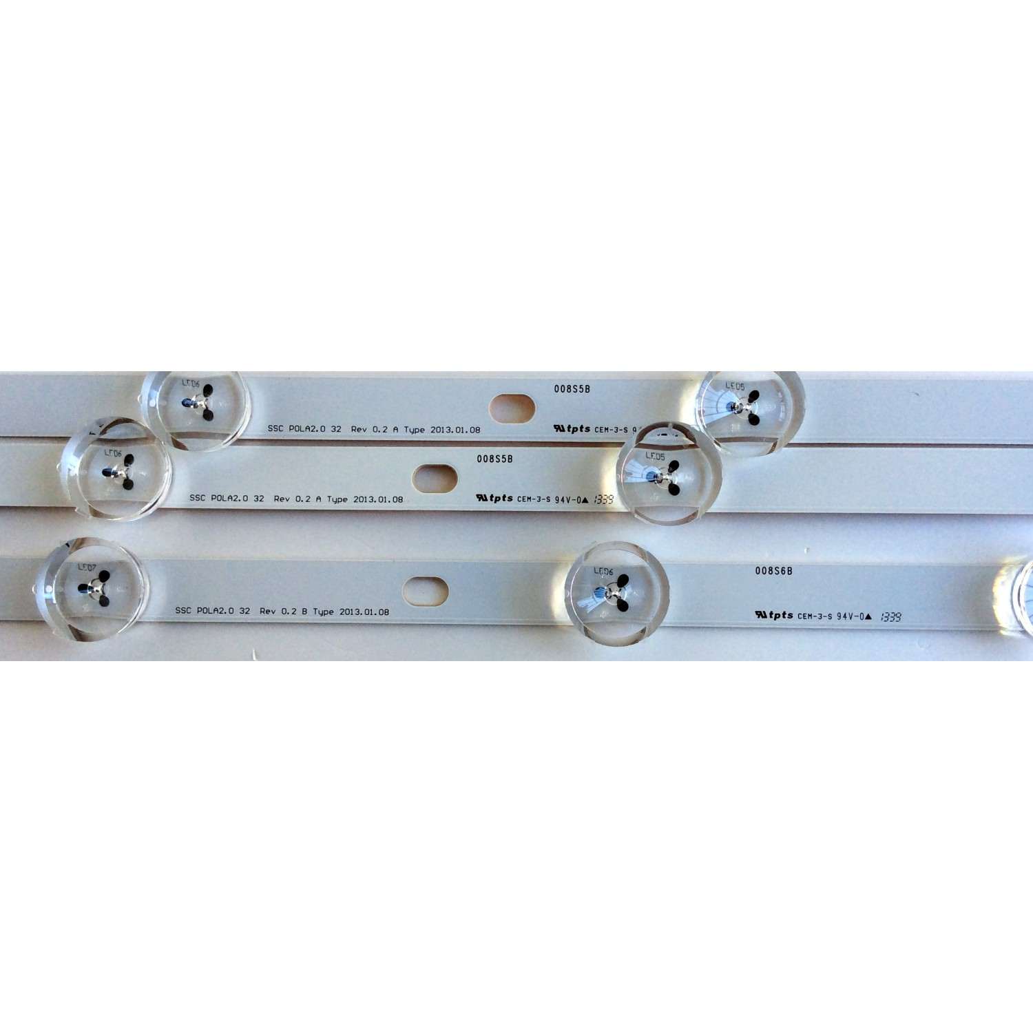 KIT DE LEDS PARA TV POLAROID ORIGINAL 2 PIEZAS / NUMERO DE PARTE 303MY320033 / MY32D07-ZC22AG-06 / 210-108-1158H / 171213B2 / 203-011-0041H / MY315M01 / 2010038085-3 / MODELO 32GSD3000FB - Imagen 4