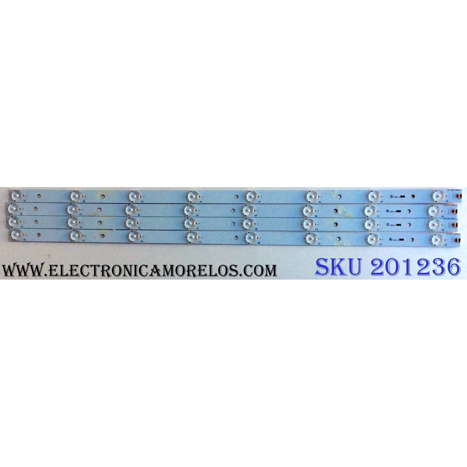 KIT DE LED´S PARA TV (4 PIEZAS) VIZIO 31.5 2K13 32PCS-V3 / 3PDHBYZF8C607-F46 / PANEL TPT315B5-A041 REV:S11N / MODELO E320-A1