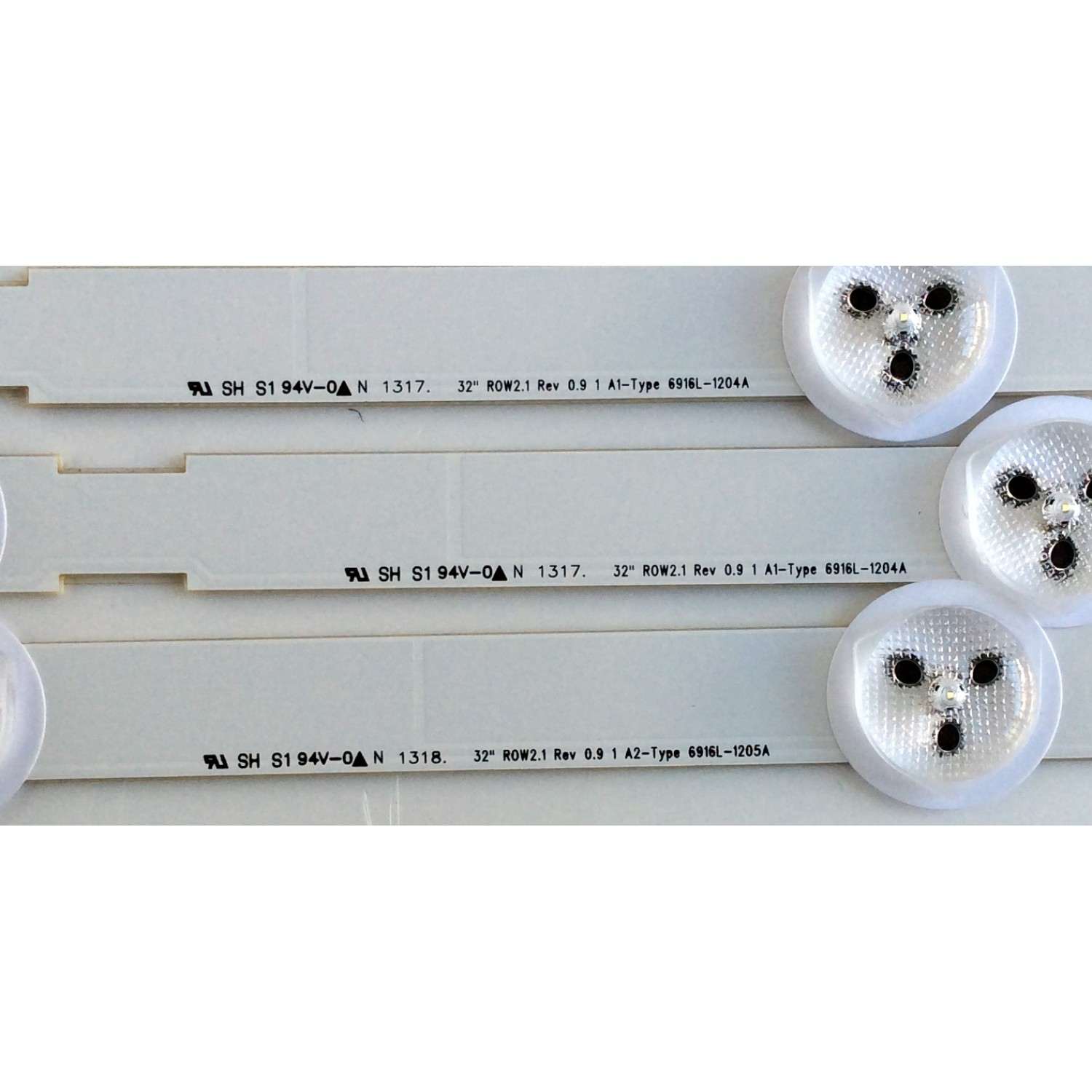 KIT DE LED´S PARA TV (3 PIEZAS) / LG 32"ROW2.1 REV0.9 1  A1-TYPE 6916L-1204A / 32"ROW2.1 REV0.9 1 A2-TYPE 6916L-1205A / SRD717 EB / 6091L-2223A / PANEL LC320DXE (SF)(R1) / MODELO 32LN530B-UA - Imagen 3