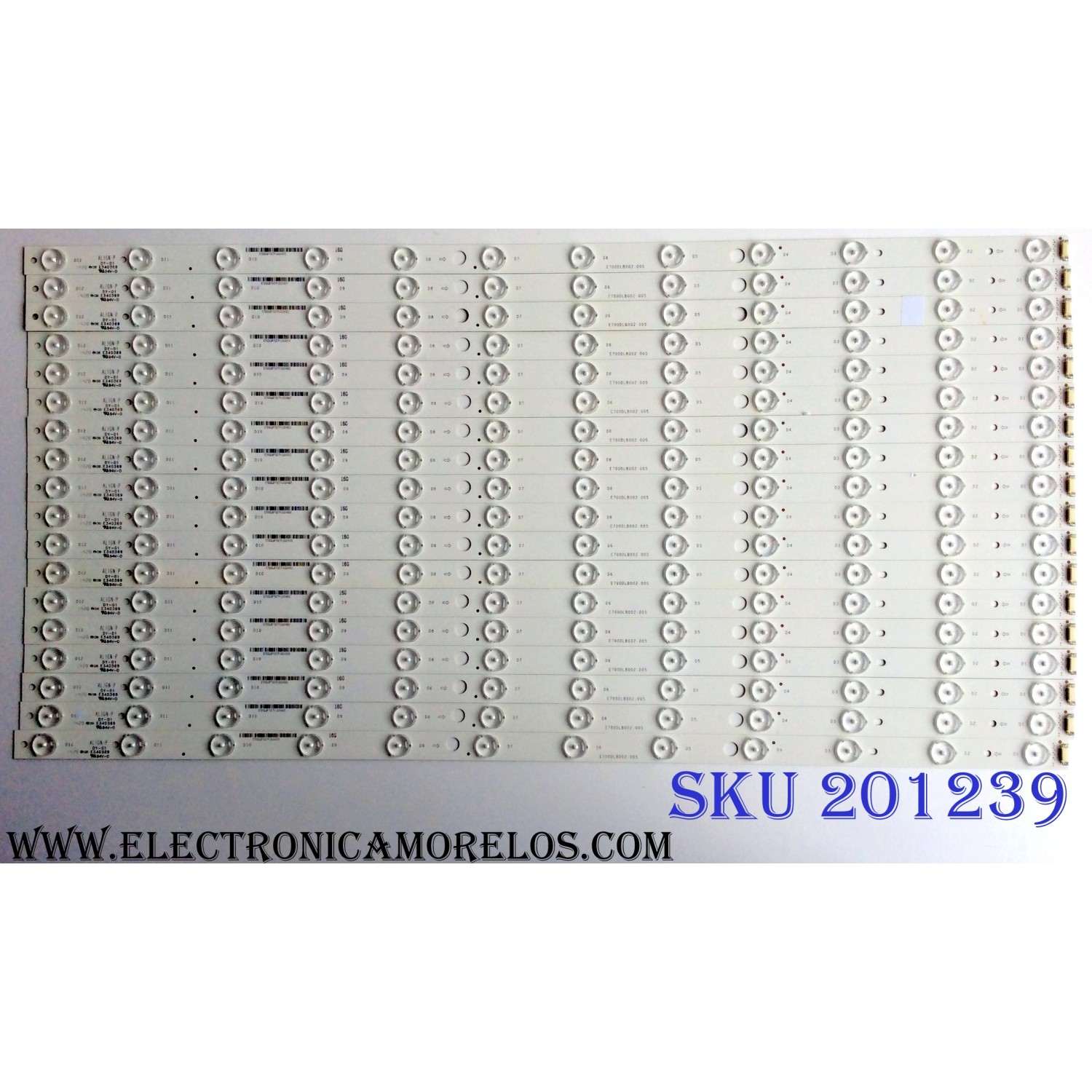 KIT DE LED´S PARA TV (18 PIEZAS) VIZIO E700DLB002-005 / E340369 / PANEL S700FU1-1 / 76040WC00-600-G / MODELOS P7002UI-B3 / P7002UI-B3LFTRREAQ / P702UI-B3