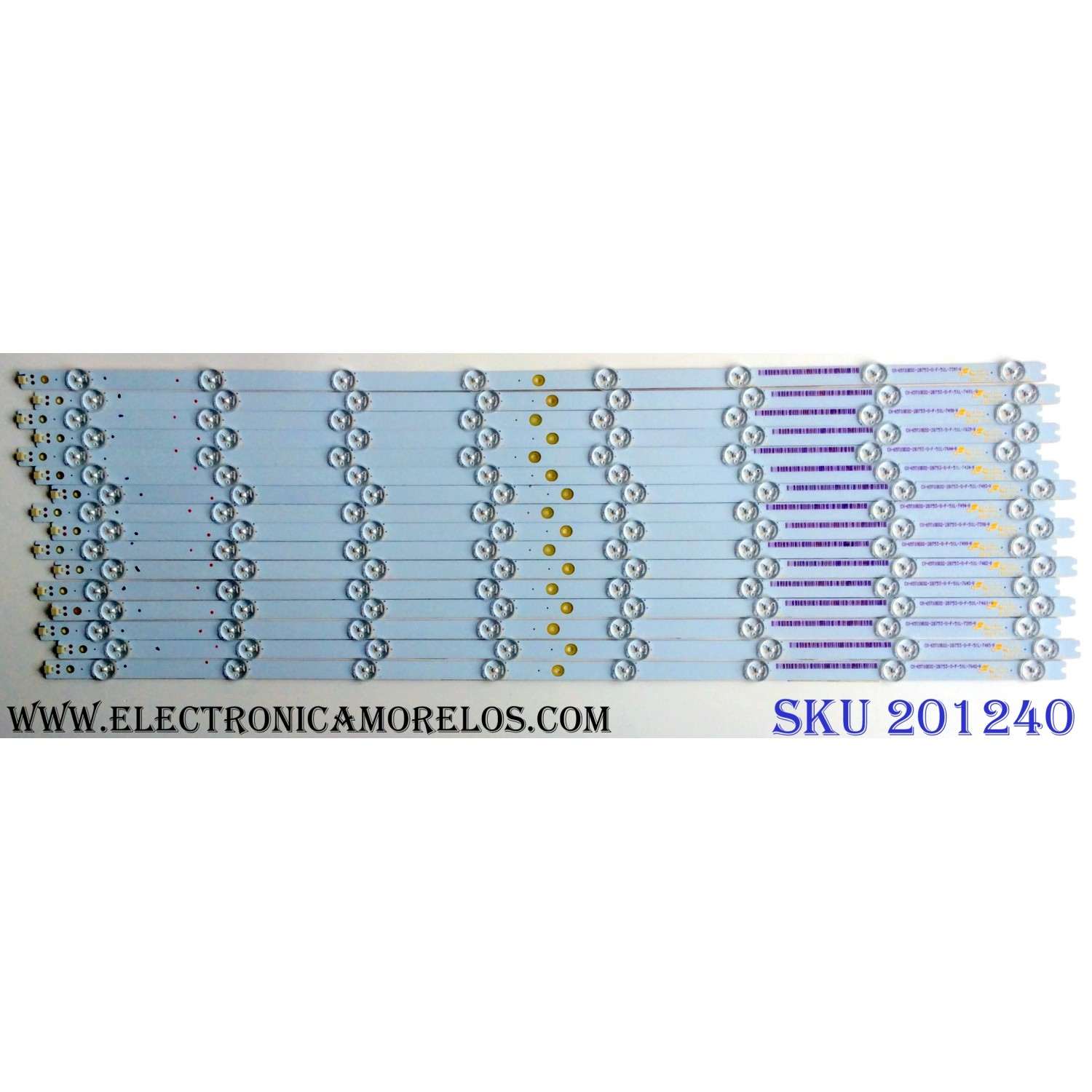 KIT DE LEDS ORIGINAL PARA TV JVC 4 PIEZAS / NUMERO DE PARTE 4708-K50DGF-A2113N01 / K500WDGF A2 / YSDL4700RA0 / 10681-A0 / 110409-500G1004 / 228329 / JF-220919 / PANEL K500WDGF / DISPLAY CV500U5-T01 / MODELO SI50URF / PG50SKA / 100012585 50"