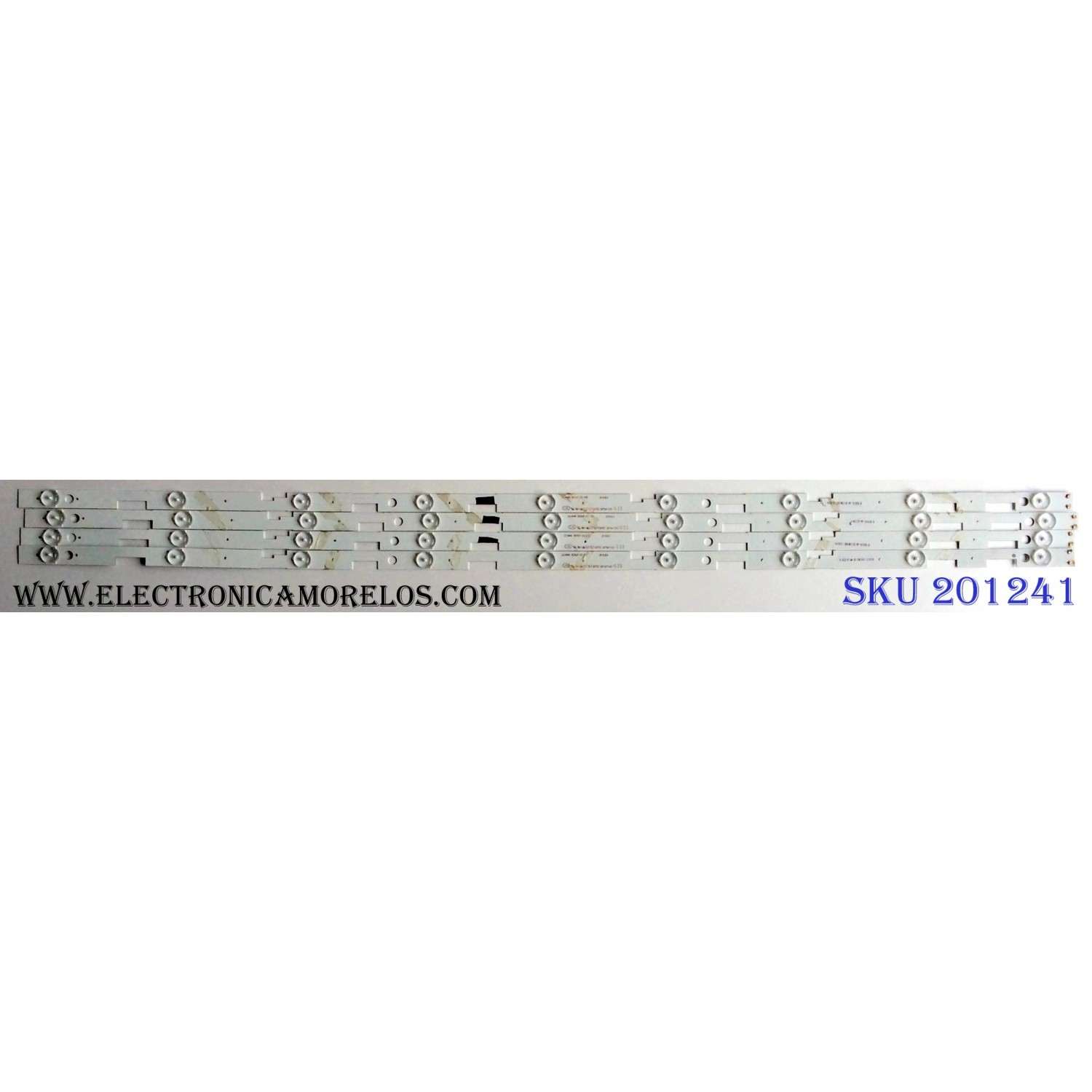 KIT DE LED´S PARA TV (4 PIEZAS) AVERA LGL4949-3030JF-ES-106 / E177671B/PEC BPM1V0 / 161012-18B/M2/30 WY-6102A-A / PANEL LSC490FN03 / MODELO 49EQX10