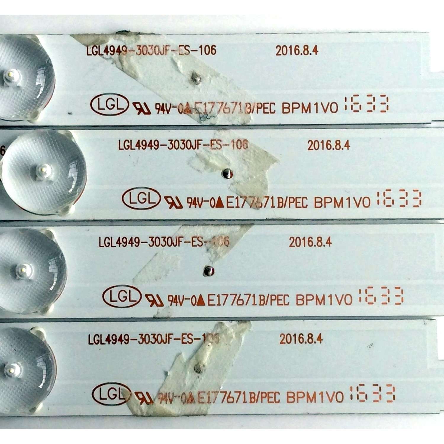 KIT DE LED´S PARA TV (4 PIEZAS) AVERA LGL4949-3030JF-ES-106 / E177671B/PEC BPM1V0 / 161012-18B/M2/30 WY-6102A-A / PANEL LSC490FN03 / MODELO 49EQX10 - Imagen 3