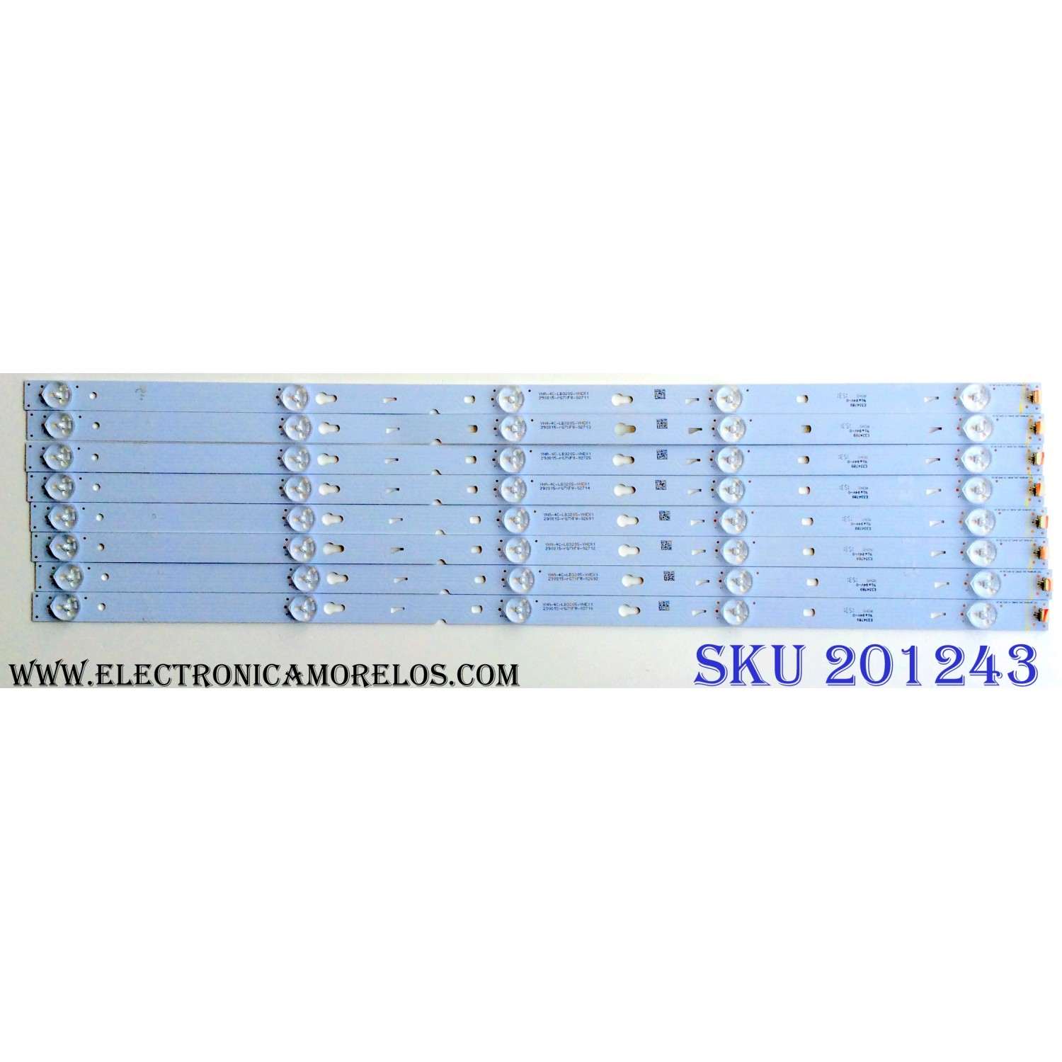 KIT DE LEDS ORIGINAL PARA TV TCL 8 PIEZAS / NUMERO DE PARTE TOT_32F3800A_2X5_3030C_V3 / YHA-4C-LB3205-YHEX1 / E334789 / PANEL LVF550CS0T / MODELO 55FS3750 / 55FS3750TCAA