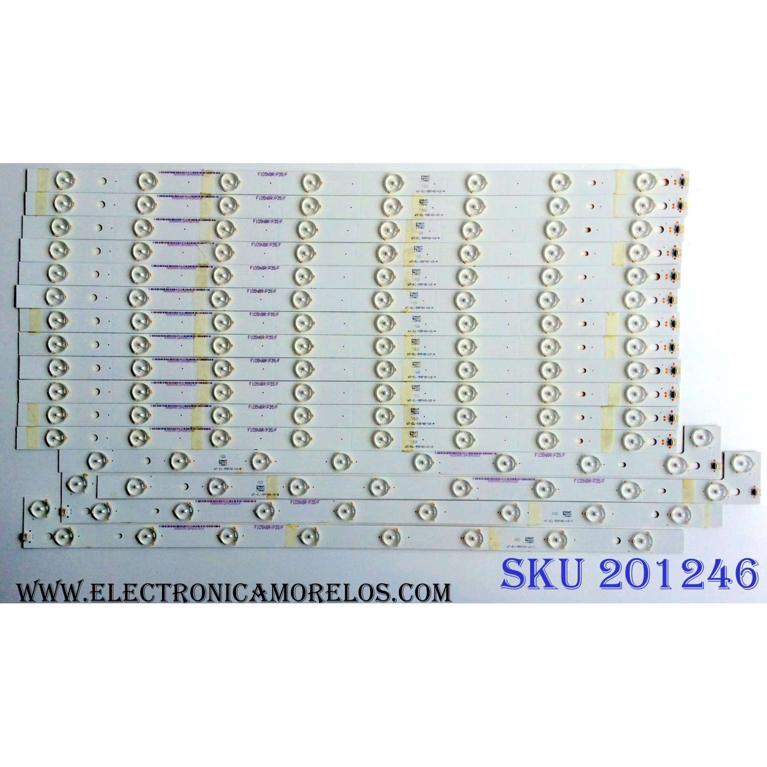 KIT DE LED´S PARA TV (16 PIEZAS) VIZIO WT-EL-55FHD-V2-A / WT-EL-55FHD-V3-B / WT-EL-55FHD-V3-C / F105N8R(P35)F / PANEL T550QVN03.0 / MODELOS M55-C2 / M55-C2 LWZASBAR
