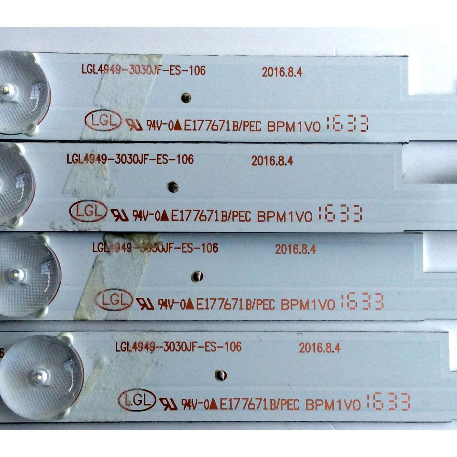 KIT DE LED´S PARA TV (4 PIEZAS) / AVERA LGL4949-3030JF-ES-106 / 161012 18B/M2/30-WY-6102A-B / PANEL LSF490FJ01-L02 / MODELO 49EQX10 - Imagen 3