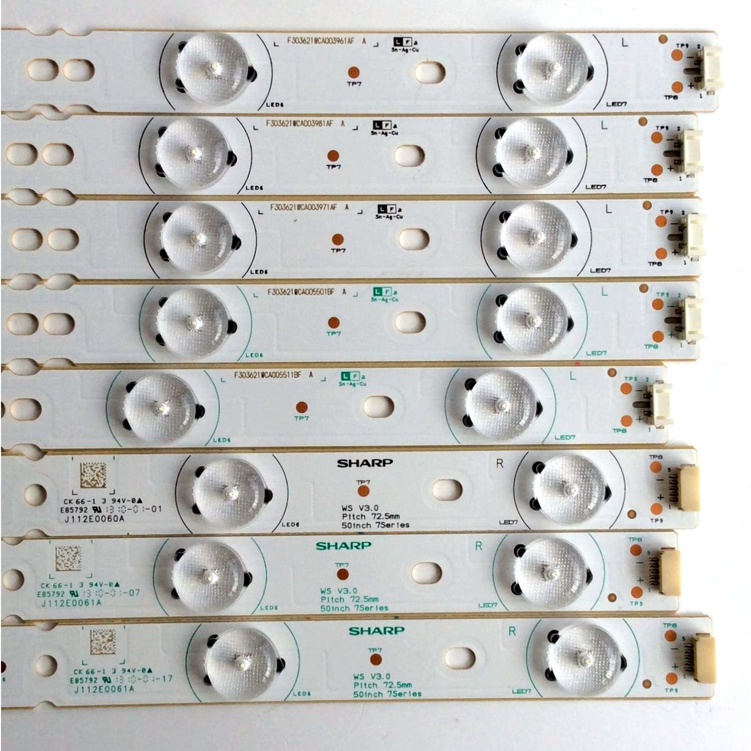 KIT DE LED´S PARA TV ((INCOMPLETO SOLO 8 PIEZAS)) / RCA J112E0058A / J112E0059A / J112E0060A / J112E0061A / E85792 / PANEL V500HJ1-P01-12V / MODELO LED50B45RQ V519-LE50B4C-B100228	 - Imagen 4