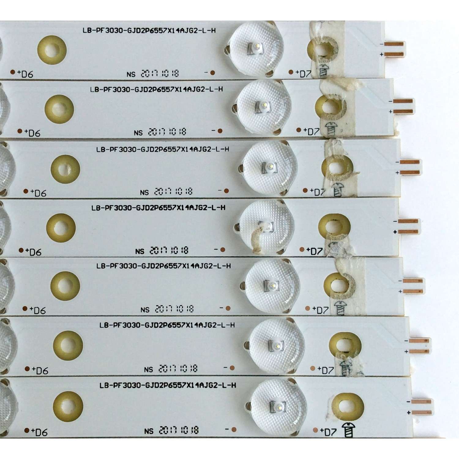 KIT DE LED´S PARA TV (14 PIEZAS) / INSIGNIA LB-PF3030-GJD2P6557X14AJG2-L-H / LB-PF3030-GJD2P6557X14AJG2-R-H / L4T47V6ZBR00 / 210BZ07DL4334DM00X / 55AJG2-L / 55AJG2-R / PANEL TPT550U1-QVN05.U / MODELO NS-55DR620NA18 - Imagen 3
