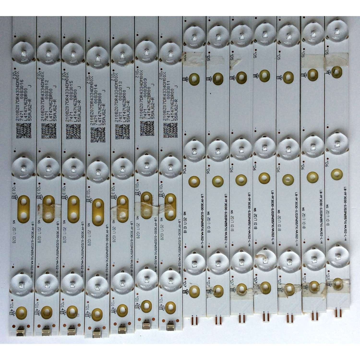 KIT DE LED´S PARA TV (14 PIEZAS) / INSIGNIA LB-PF3030-GJD2P6557X14AJG2-L-H / LB-PF3030-GJD2P6557X14AJG2-R-H / L4T47V6ZBR00 / 210BZ07DL4334DM00X / 55AJG2-L / 55AJG2-R / PANEL TPT550U1-QVN05.U / MODELO NS-55DR620NA18 - Imagen 5