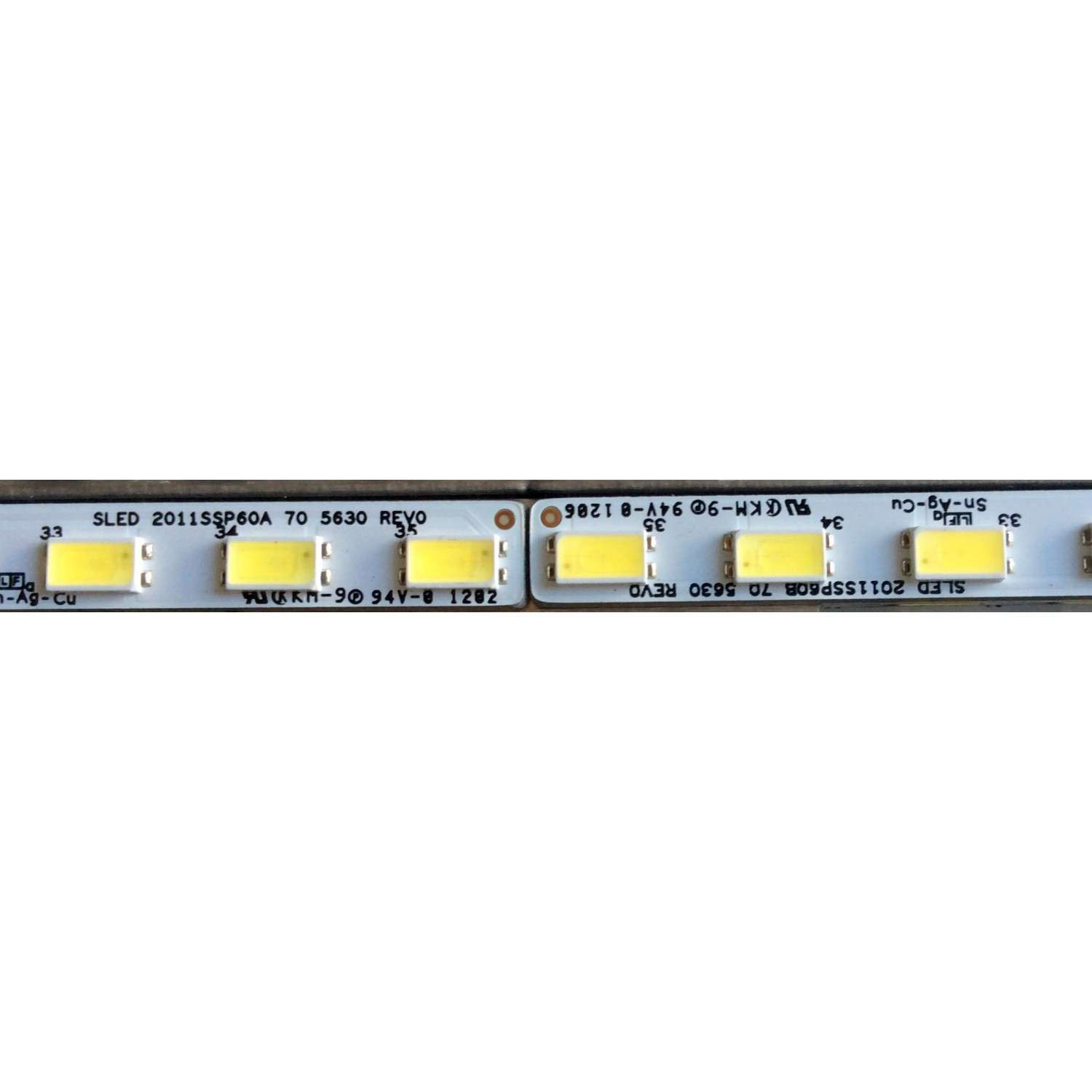 KIT DE LED´S PARA TV (2PIEZAS) / SHARP SLED 2011SSP60B 70 5630 REV0 / SLED 2011SSP60A 70 5630 REV0 / RB040WJ / PANEL LK600D3HB70Z / MODELOS LC-60C7450U / LC-60C7450C - Imagen 4