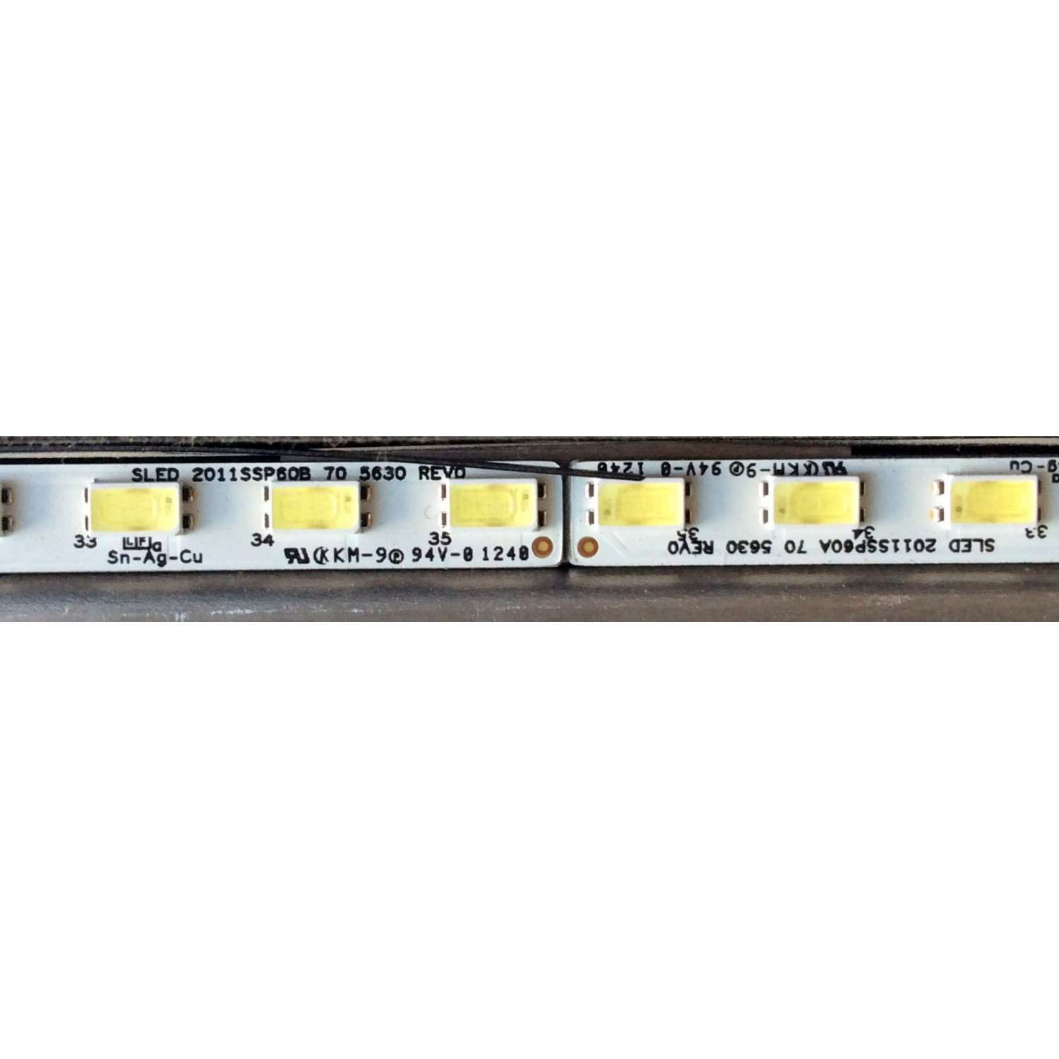 KIT DE LED´S PARA TV (2 PIEZAS) / SHARP SLED 2011SSP60B 70 5630 REV0 / SLED 2011SSP60A 70 5630 REV0 / RB041WJ / PANEL LK600D3HB80V / MODELO LC-60LE847U - Imagen 2