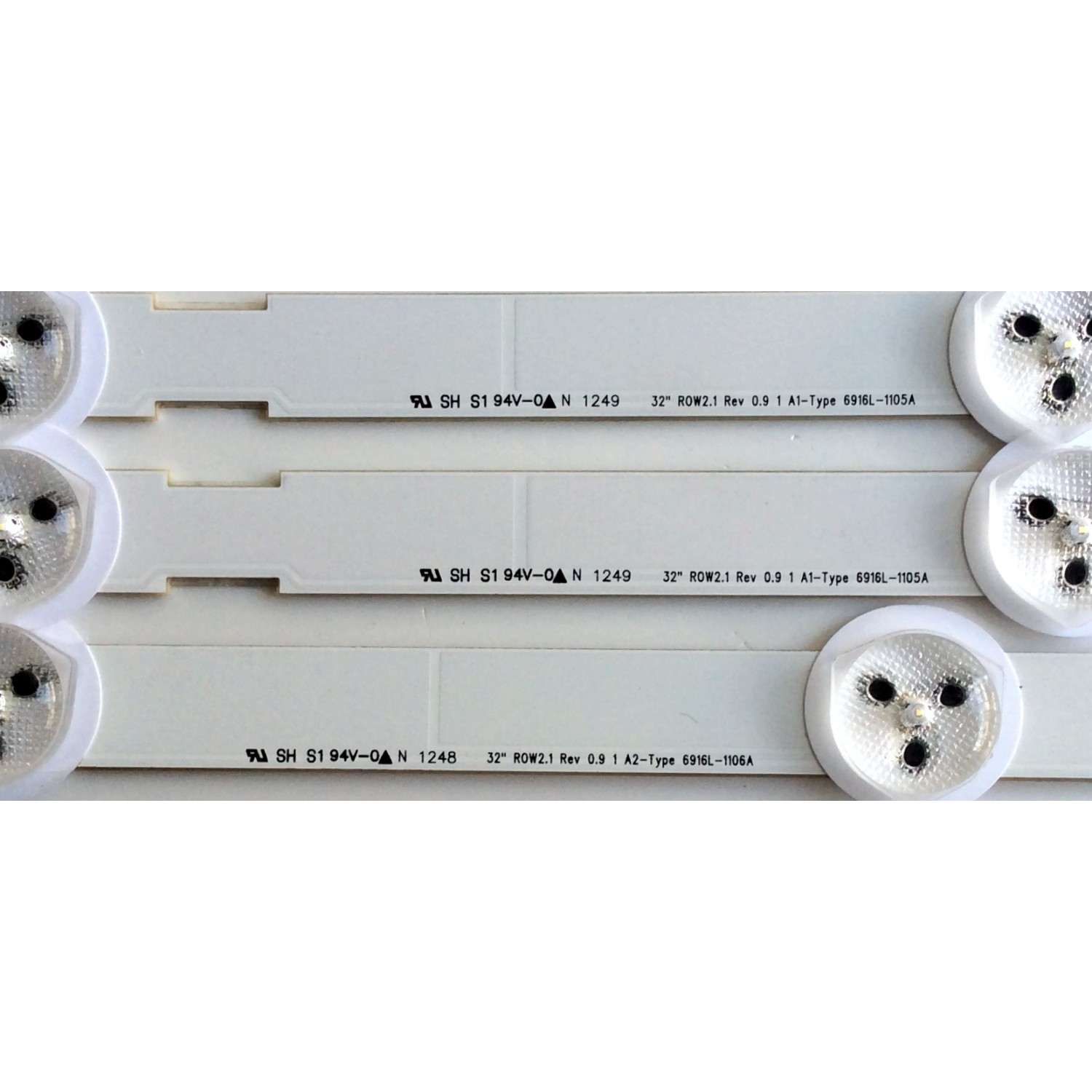 KIT DE LEDS ORIGINAL PARA TV LG 3 PIEZAS / NUMERO DE PARTE 6916L-1105A / 6916L-1106A / 32¨ ROW2.1 Rev 0.9 1 A1-Type 6916L-1105A / 32¨ ROW2.1 Rev 0.9 1 A2-Type 6916L-1106A / PANEL LC320DXE JF R2 / LC320DXE SF R1/ MODELOS E320-A0 / E320I-A0 / 32LN530B-UA - Imagen 2