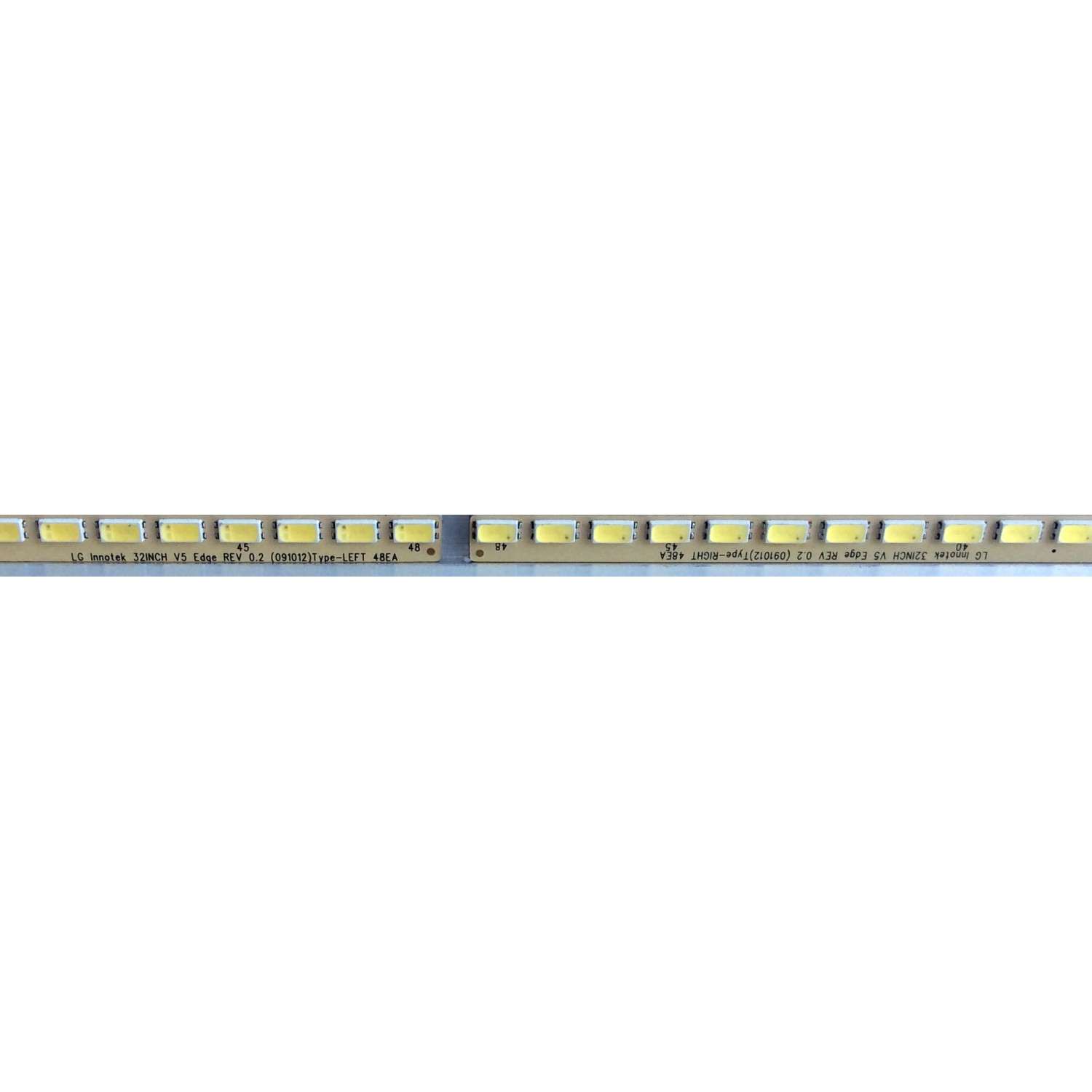 KIT DE LED´S PARA TV (2 PIEZAS) / LG 3663L-0346A / 6091L-1246A / LG INNOTEK 32INCH V5 EDGE REV0.2 (091012)TYPE-RIGHT / LG INNOTEK 32INCH V5 EDGE REV0.2 (091012)TYPE-LEFT / PANEL LC320EUG (SC)(R1) / MODELO "32" - Imagen 4