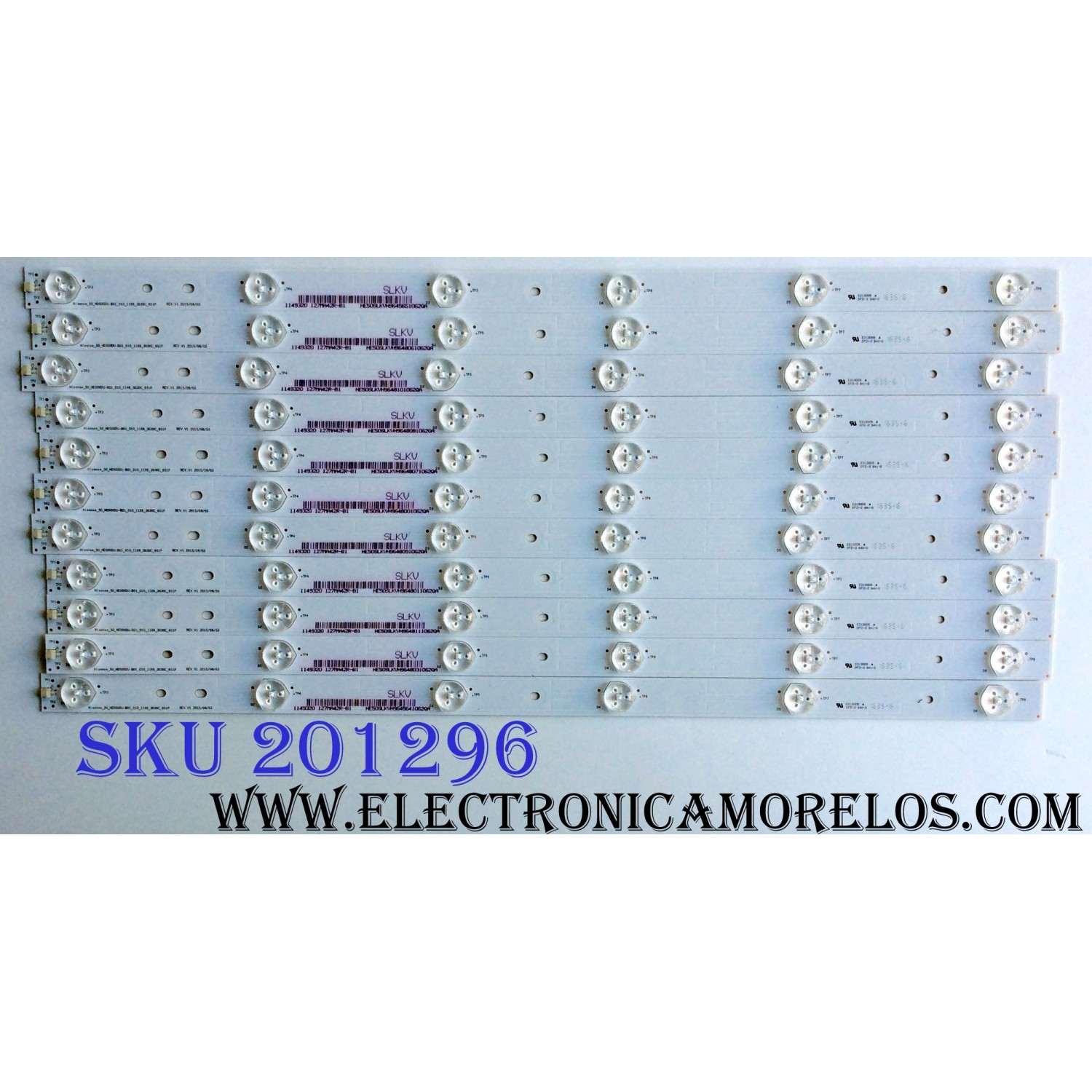 KIT DE LED´S PARA TV (11 PIEZAS) / HISENSE 1149320 / HE50SLKVH / 127MA42R-B1 / Hisense_50_HD500DU-B01_010_11x6_3030C_6S1P REV.V1 / PANEL HD500DU-B01(010)\F2\SS0\GM\ROH / MODELO 50H6C / 50H7GB1