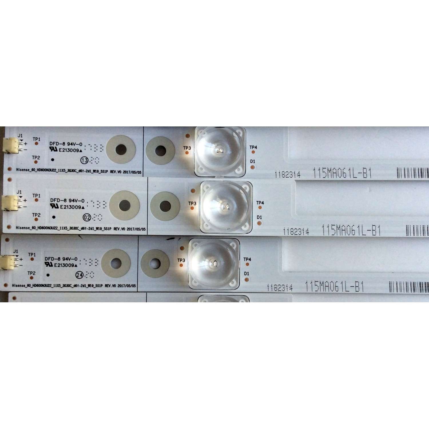 KIT DE LED´S PARA TV (11 PIEZAS) / HISENSE 1182314 / 115MA061L-B1 / HE60PWLZH / E348435 / NS-MCPCB-1450 / PANEL HD600N3U22\S1\GM\ROH / HD600N3U22-L2 /S0/GM/ROH / 220696 / HD650S1U71\S8\GM\CKD\ROH / MODELO 60DU6070 / 60H6E - Imagen 2