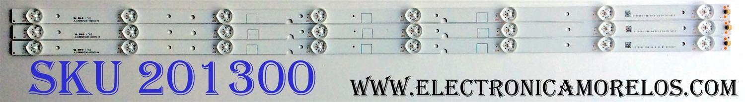 KIT DE LED´S PARA TV (3 PIEZAS) HISENSE JL.D39081330-003CS-M / 1175293 / 18B G4 B 32 B1 D170517 / PANEL`S JHD390N2F51\S0\FM\ROH / JHD390N2F51\SO\FM\ROH 214304 / MODELO 39H5D