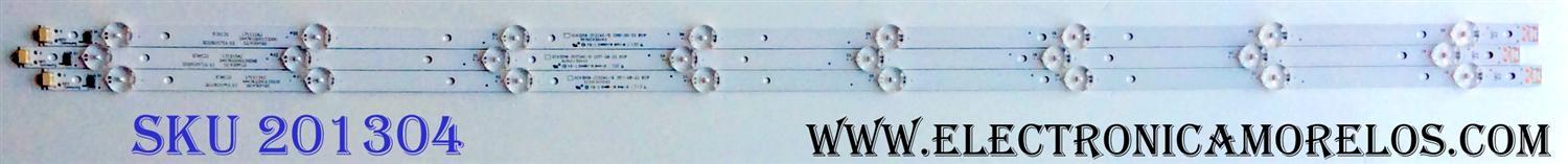 KIT DE LED´S PARA TV (3 PIEZAS) / SAMSUNG 303GC430043 / GC43D08-ZC22AG / E469119 / 2010035711-12 / 171115A2 / 344761000135000 / GC430M10 / PANEL´S BOEI430WU1 4A17B27 / HV430FHB-N1A / MODELOS UN43J5202AFXZA BZ01 / UN43M5300AFXZA BB02 / UN43J5200AFXZA