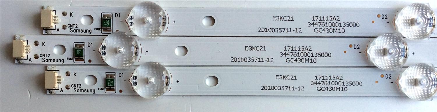 KIT DE LED´S PARA TV (3 PIEZAS) / SAMSUNG 303GC430043 / GC43D08-ZC22AG / E469119 / 2010035711-12 / 171115A2 / 344761000135000 / GC430M10 / PANEL´S BOEI430WU1 4A17B27 / HV430FHB-N1A / MODELOS UN43J5202AFXZA BZ01 / UN43M5300AFXZA BB02 / UN43J5200AFXZA - Imagen 5