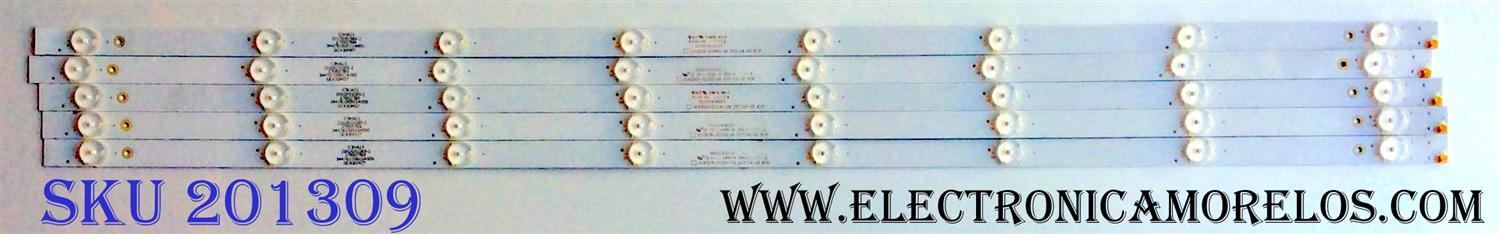 KIT DE LED´S PARA TV (5 PIEZAS) / VIZIO 303GC430037 / GC43D08-ZC21AG-09 / E469119 / GC430M07 / C3HA21 / 2010033385-2 / 170927B9 / 344761000114000 / PANEL BOEI430WU1 8N17A09 / MODELO D43n-E4 LHBFVNKT