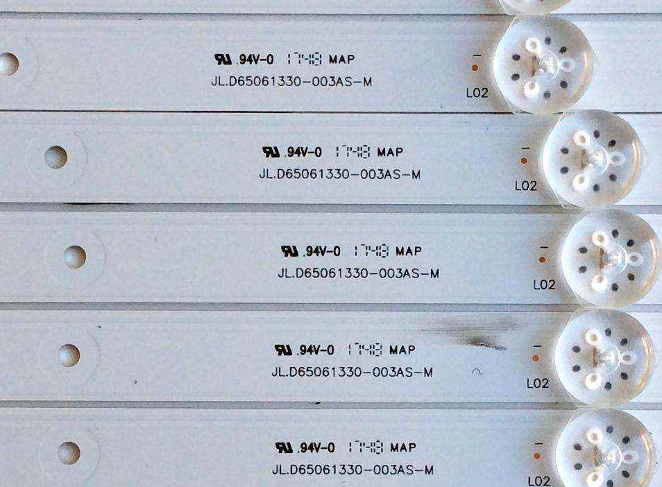 KIT DE LED´S PARA TV (14 PIEZAS) / HISENSE JL.D65061330-003AS-M / JL.D65061330-003BS-M / 1178979 / 0007 / 739628 / 1178979 / 18A F5 B 30 B1 N171204 WH / PANEL HD650M5U52-B1\S0\GM\ROH / 217179 / MODELO 65H6D - Imagen 2